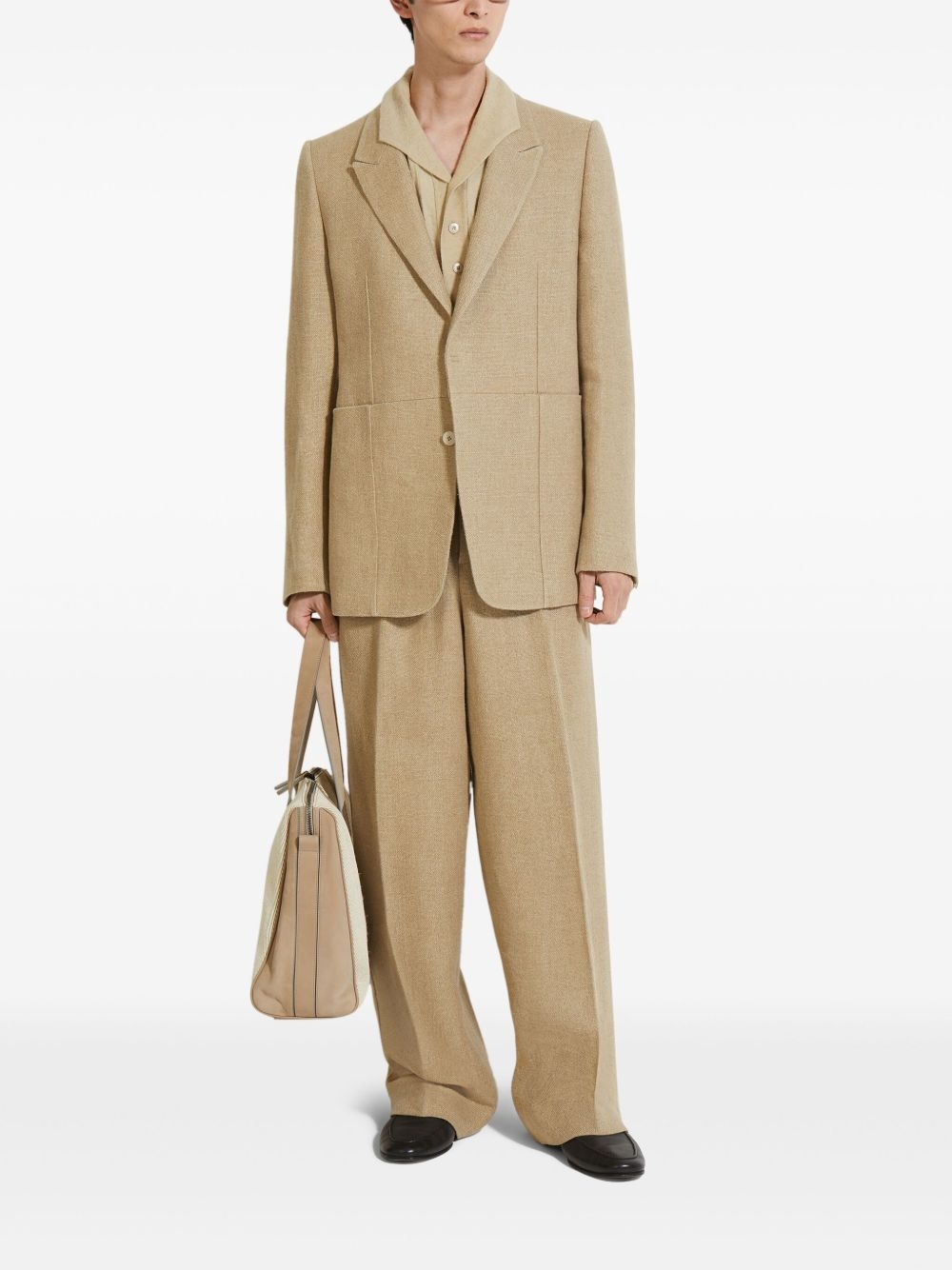 mélange linen blazer - 2
