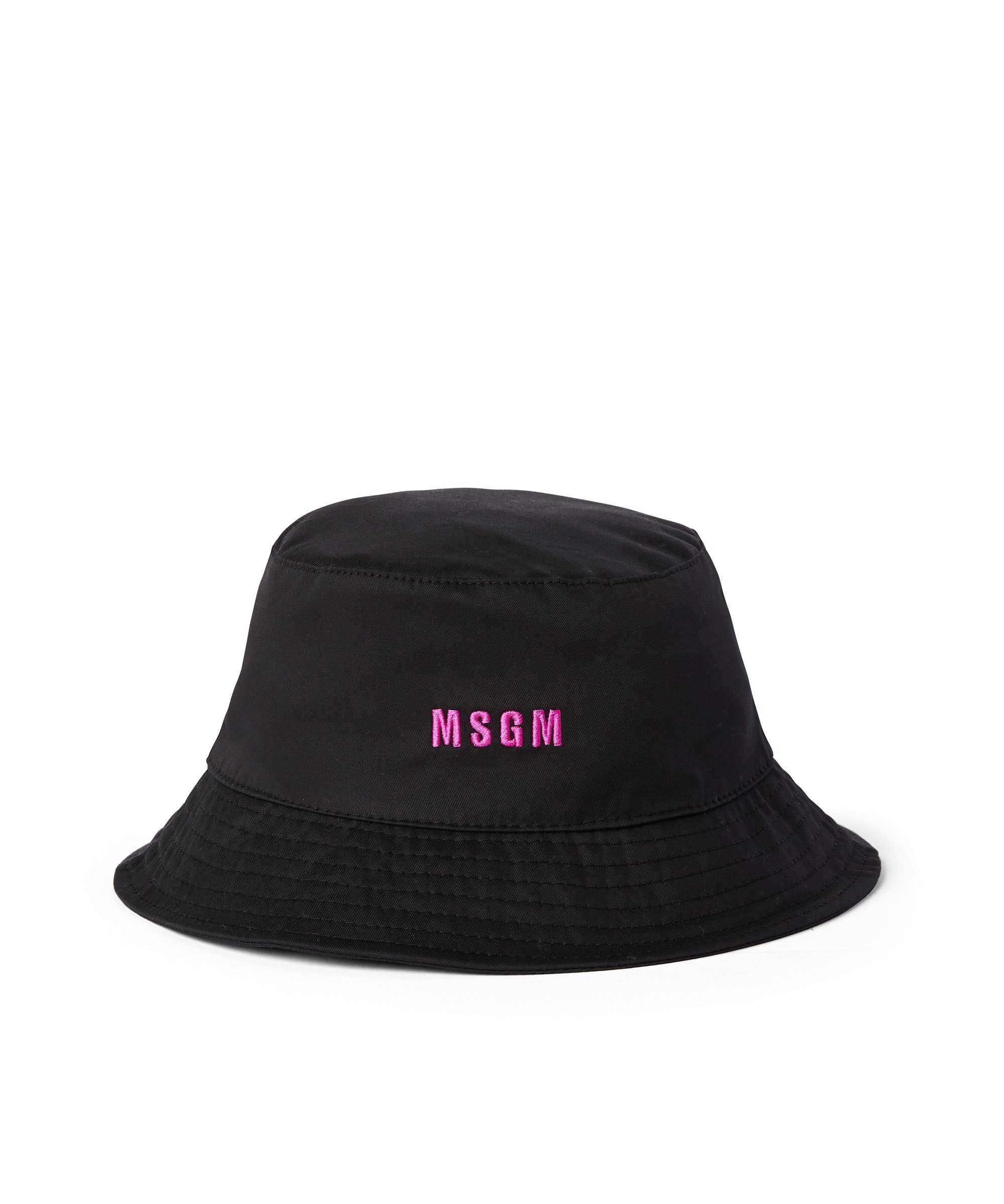 Cotton bucket hat with embroidered micro logo - 1