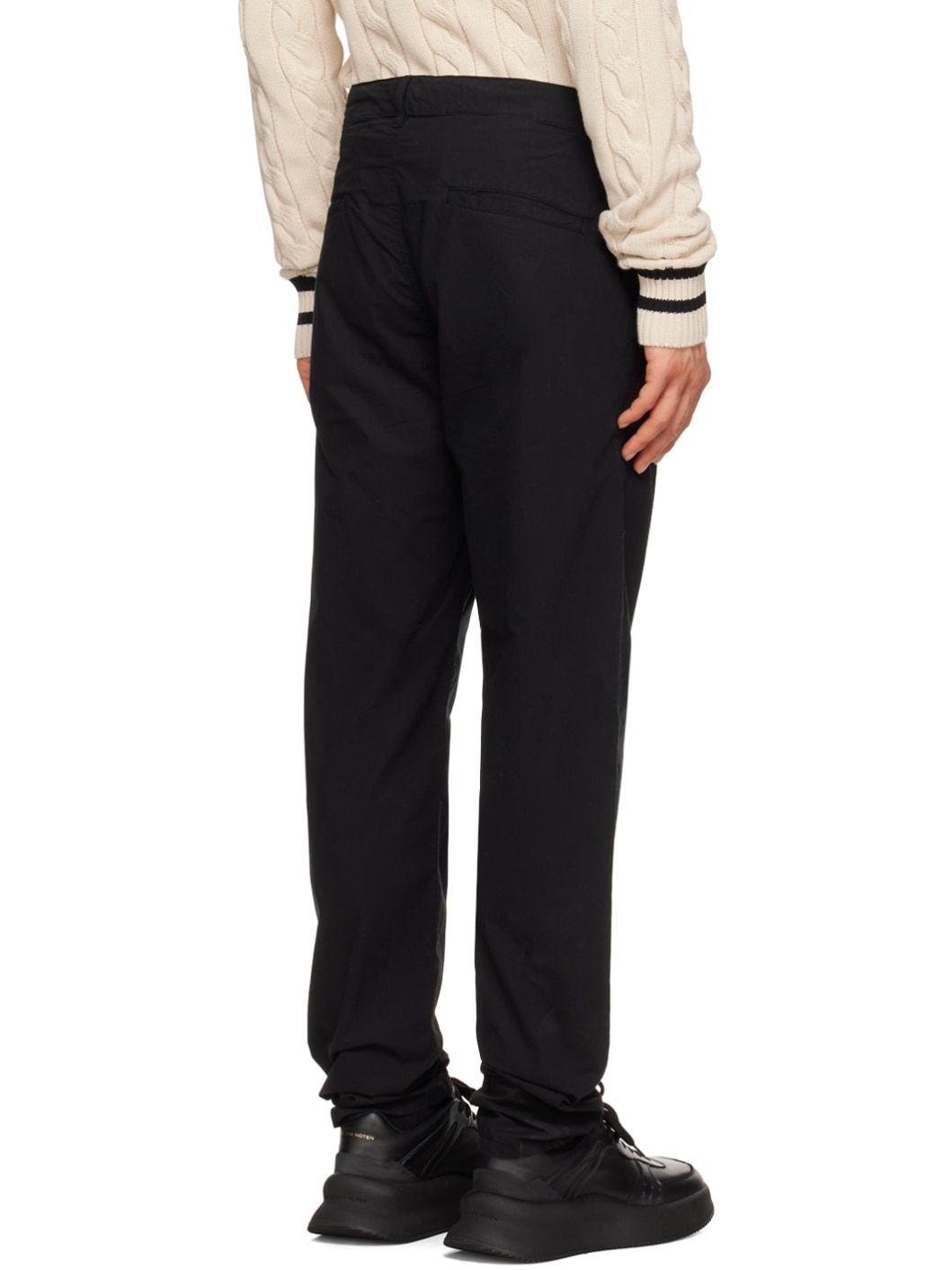 Black Zip-Fly Trousers - 3