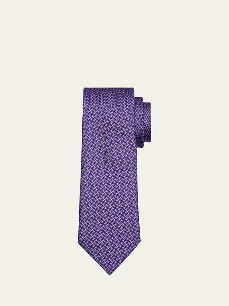Men's Lattice-Print Silk Tie 1