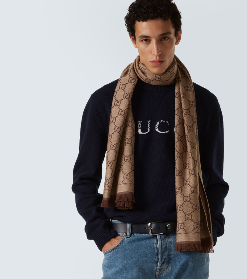 GUCCI GG wool jacquard scarf outlook