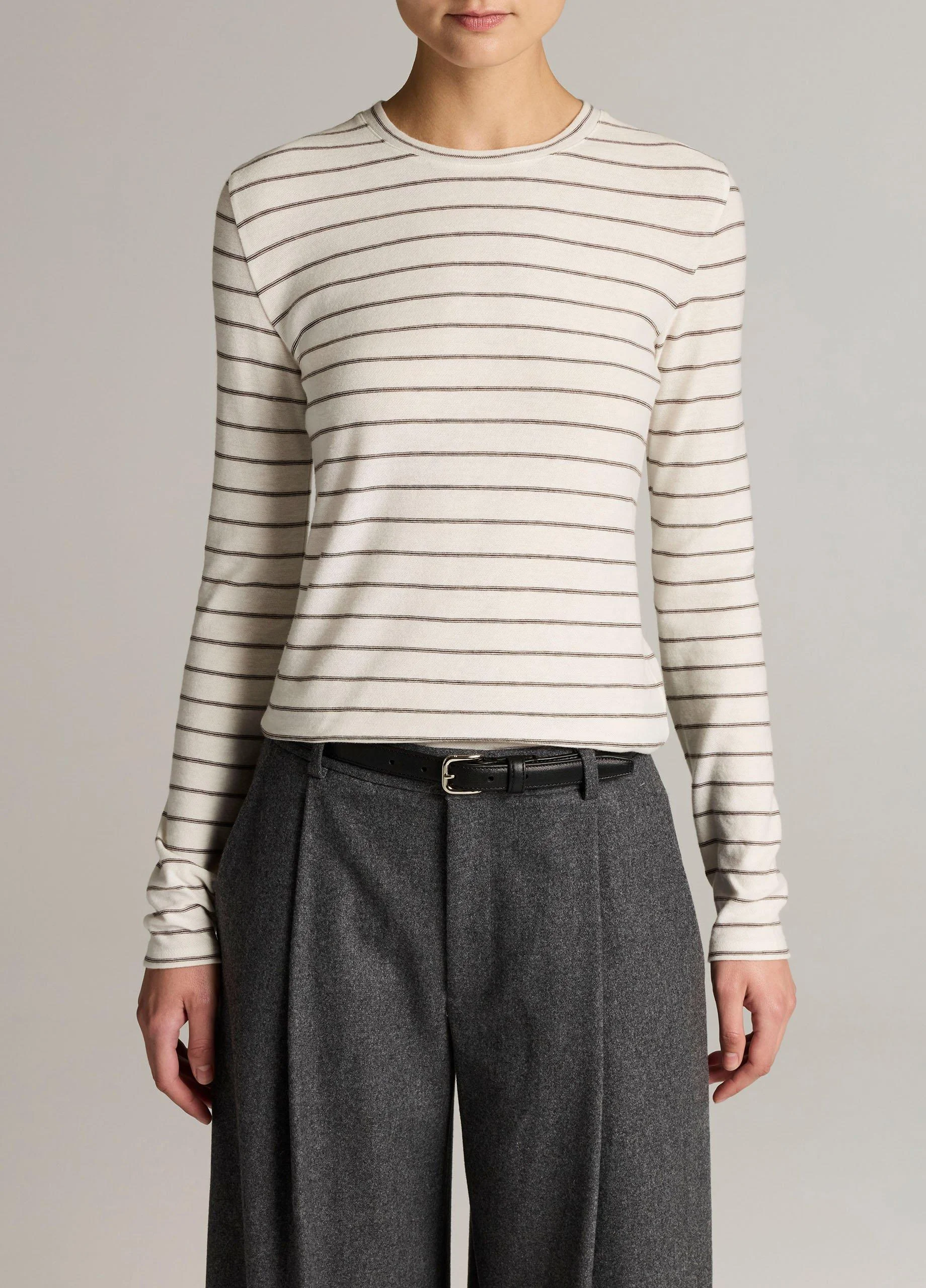 Striped Cotton Long-Sleeve T-Shirt - 1