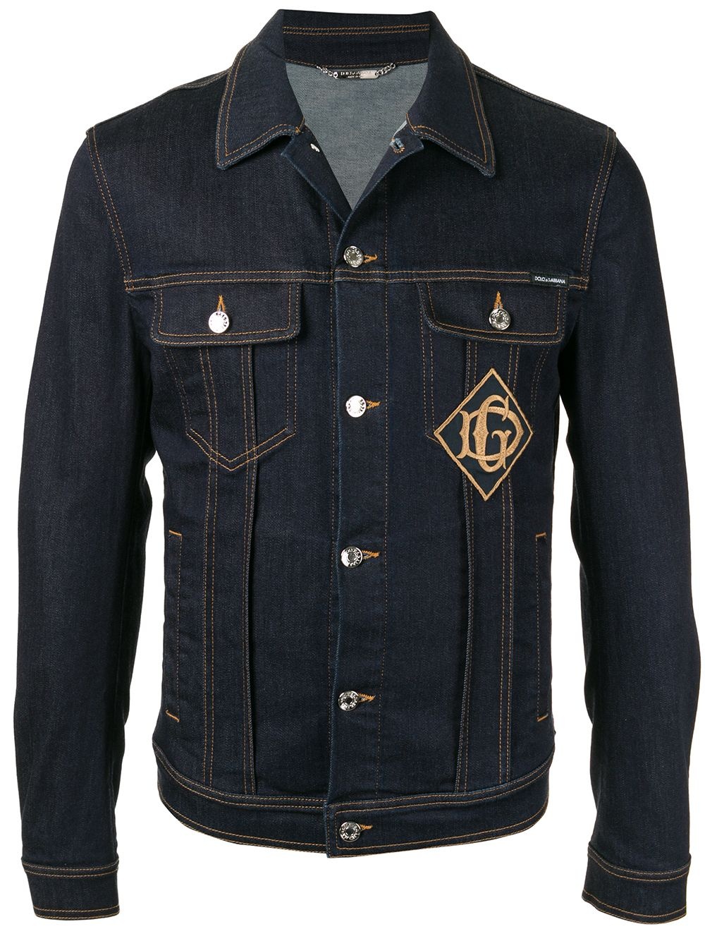 logo patch denim jacket - 1