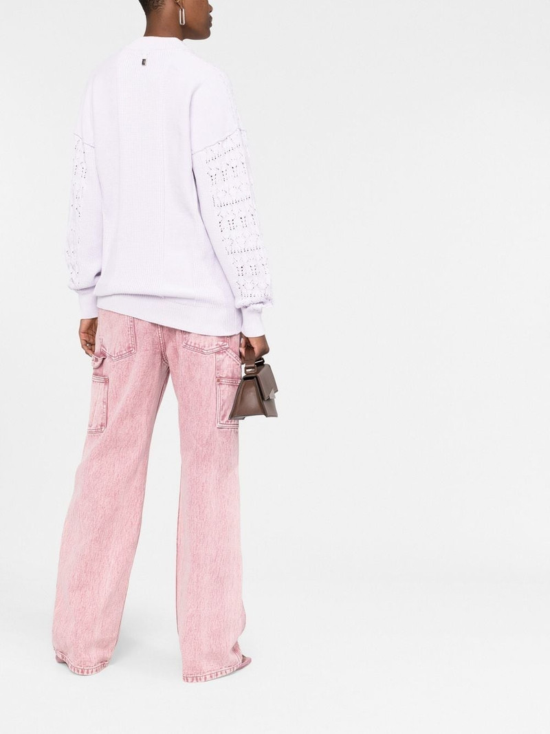 open-knit crew-neck jumper 6