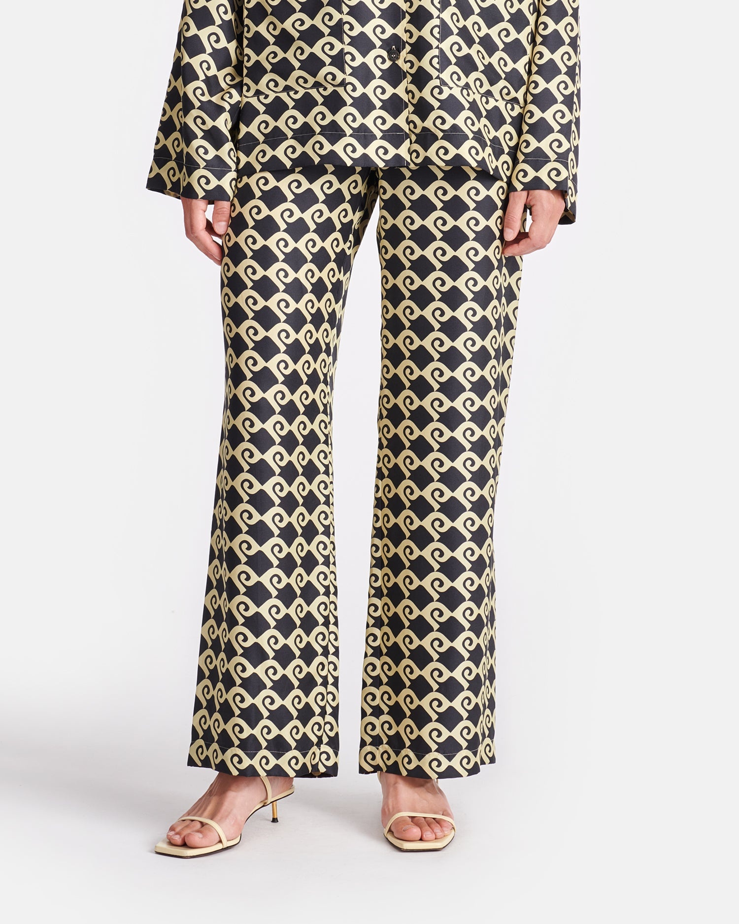 Printed Silk-Twill Pants - 4