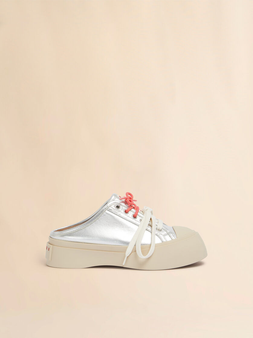 SILVER LEATHER PABLO LACE-UP SABOT - 1