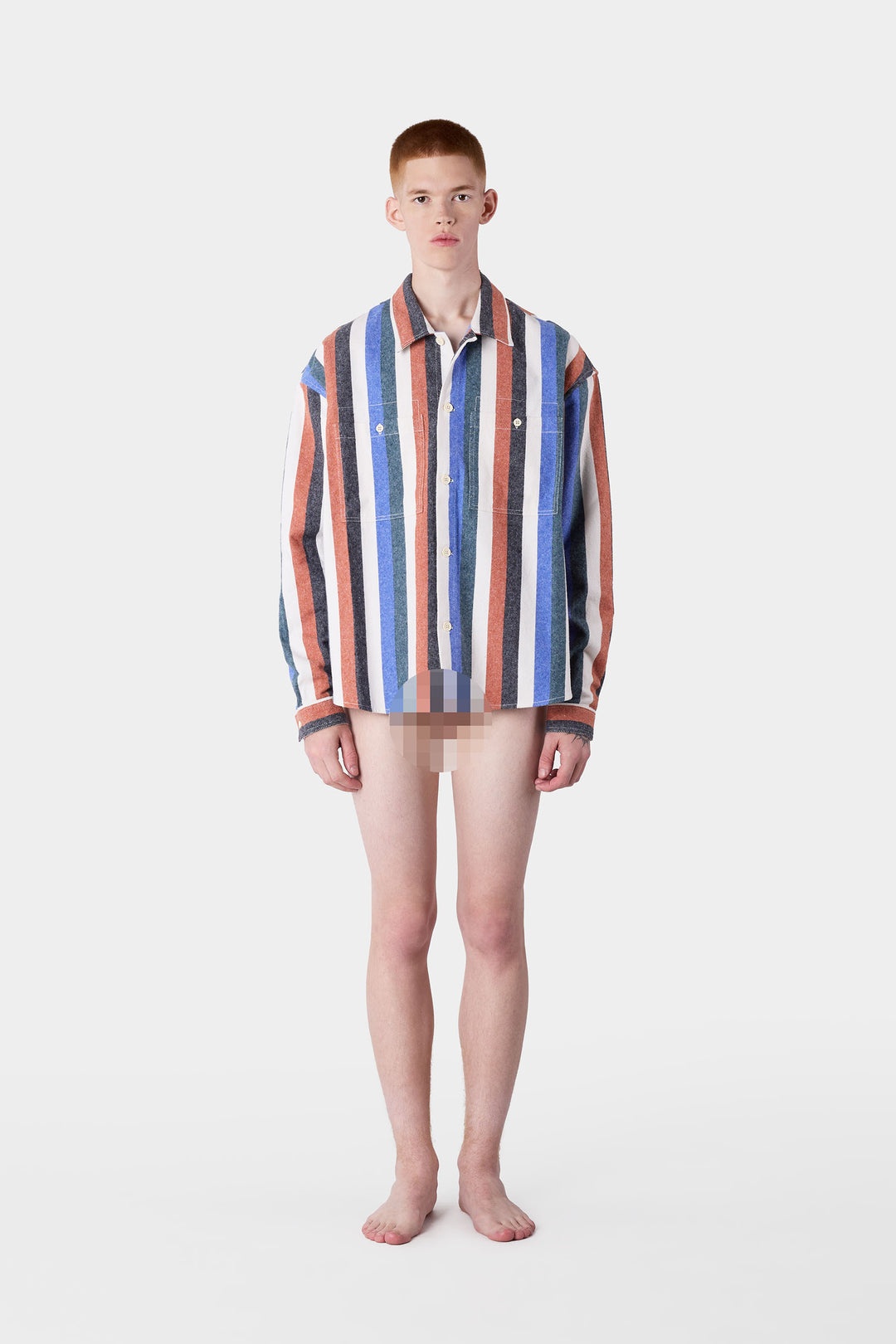 OVER SHIRT W/ POCKETS / flannel / multicolor stripes - 4