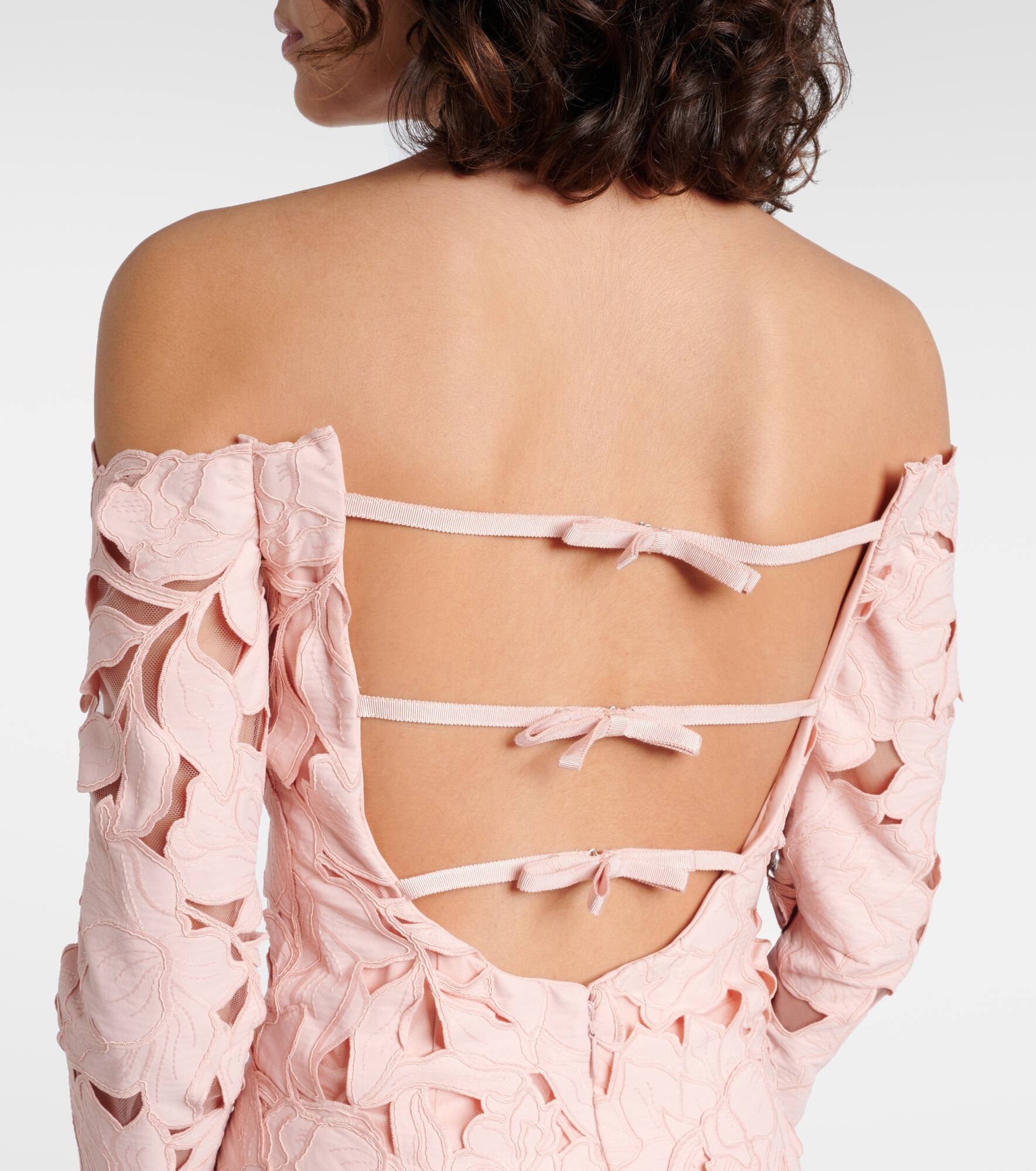 Kasia floral off-shoulder lace gown - 6
