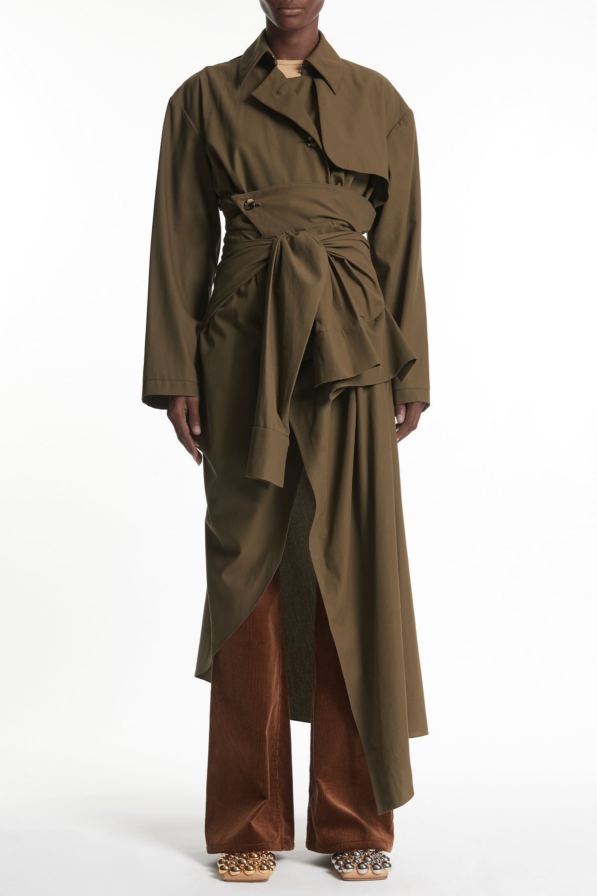 TRENCH COAT WITH SHIRT SLEEVE BELT KHAKI - 2