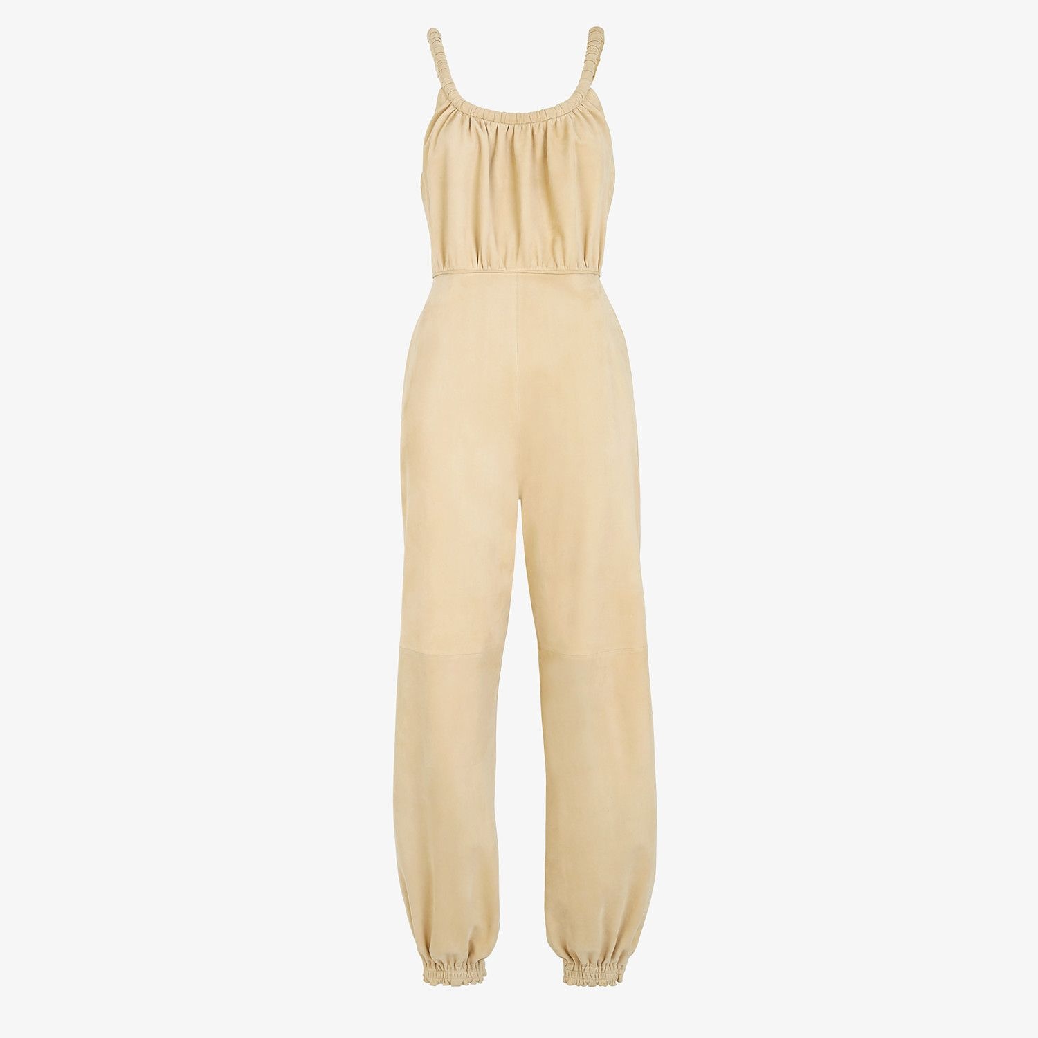 Beige suede jumpsuit - 1