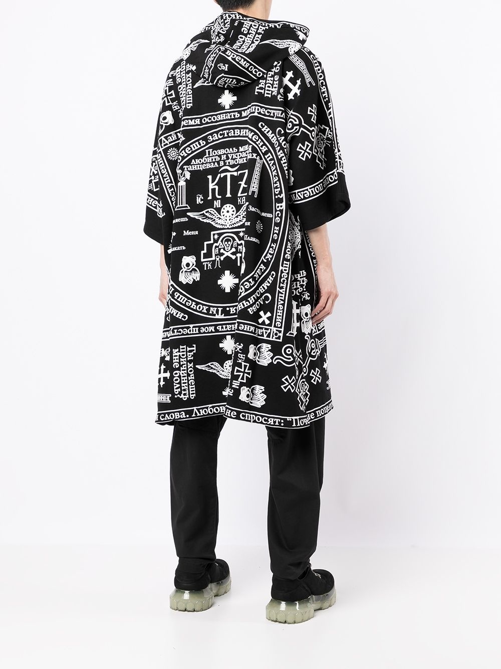 church print hooded kaftan - 5