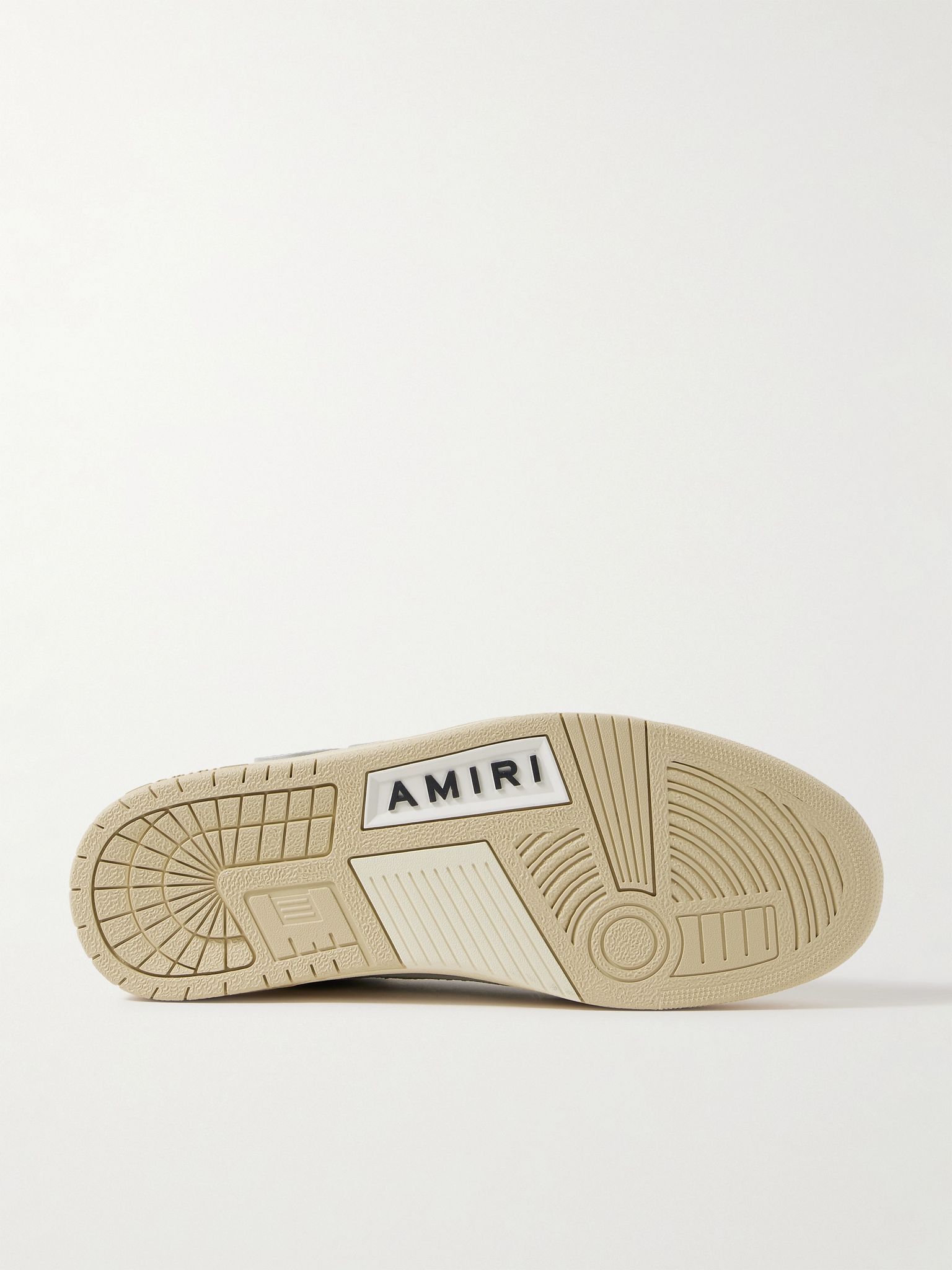 Skel-Top Suede-Trimmed Appliquéd Leather Sneakers Off-white - 3
