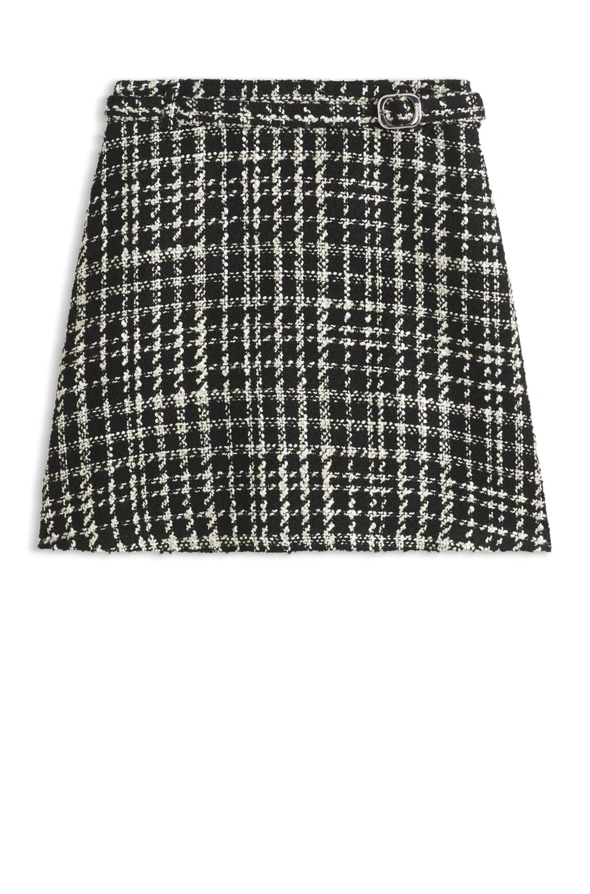 A-LINE MINISKIRT IN CHECKED BOUCLÉ - 1