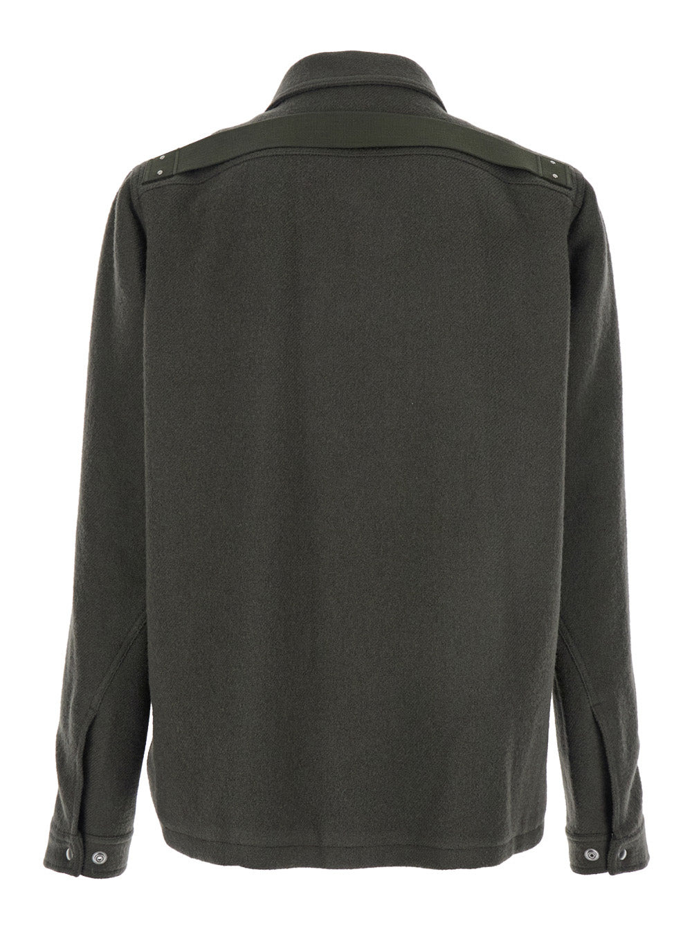 Rick Owens Men 'Brad' Green Jacket With Classic Collar In Wool Man - 2