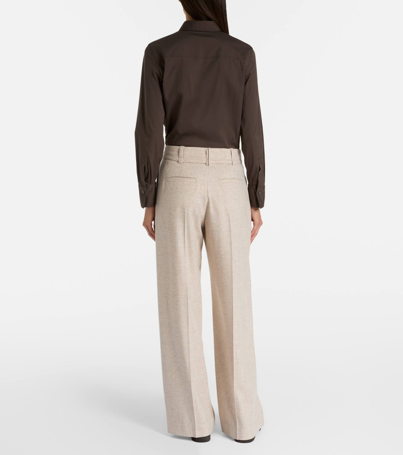 Belted wool and cashmere wide-leg pants 3