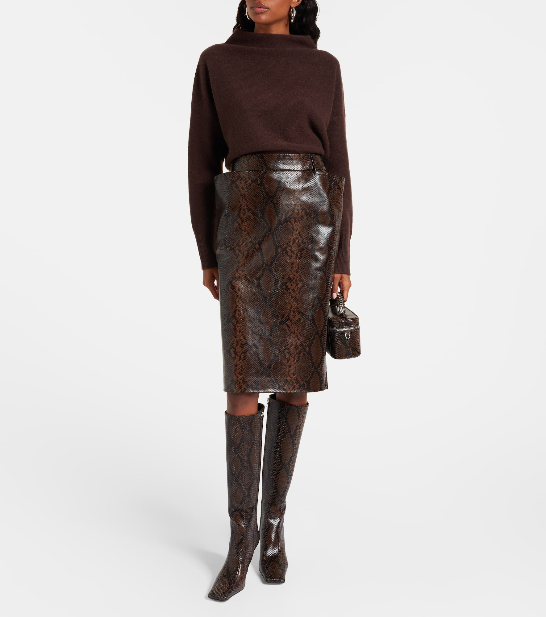 Eve snake-effect knee-high boots - 3