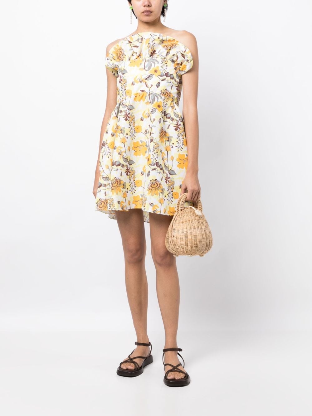 Emily floral-print strapless dress - 2