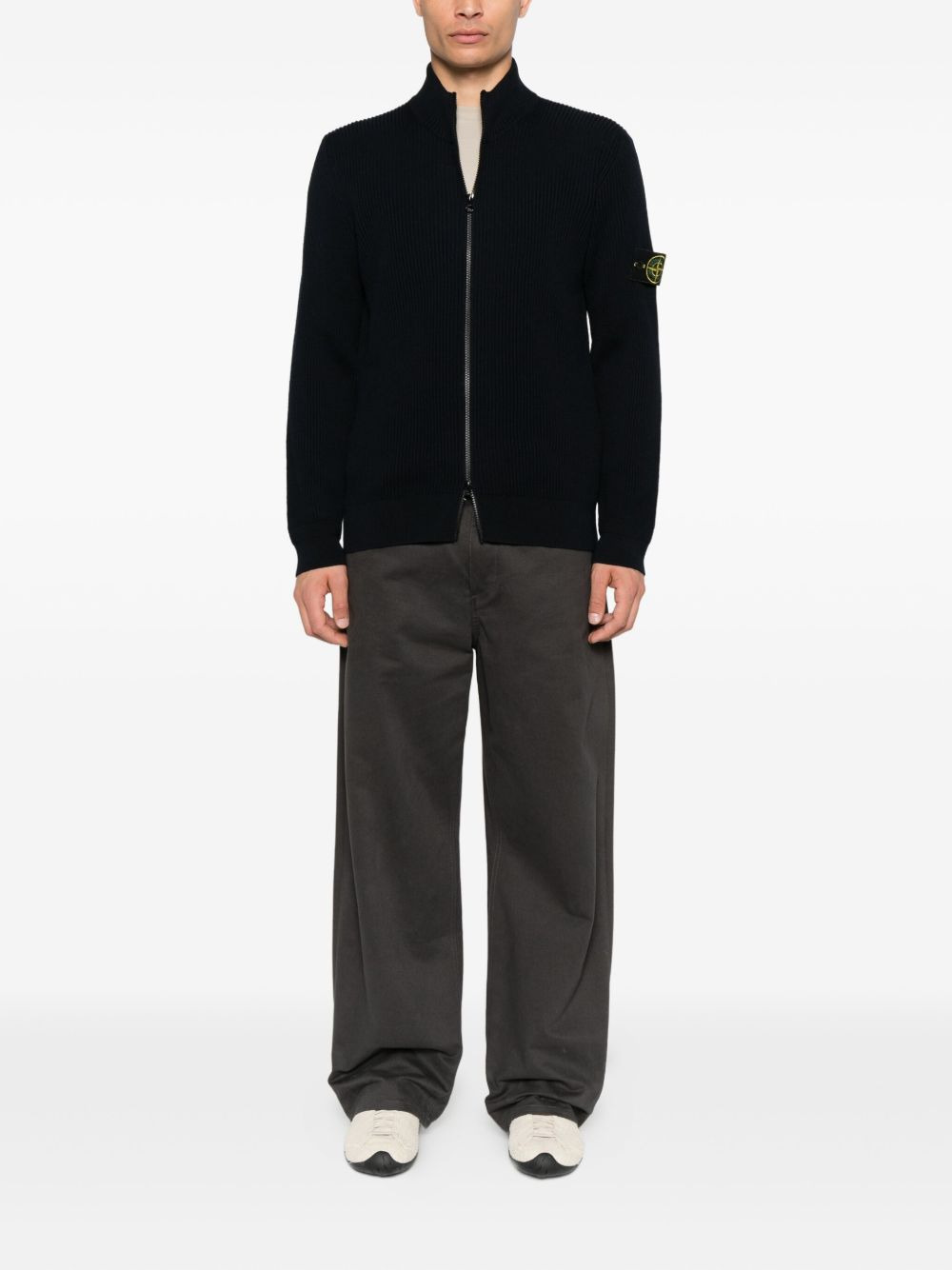 5100006 ribbed zip-up cardigan - 2