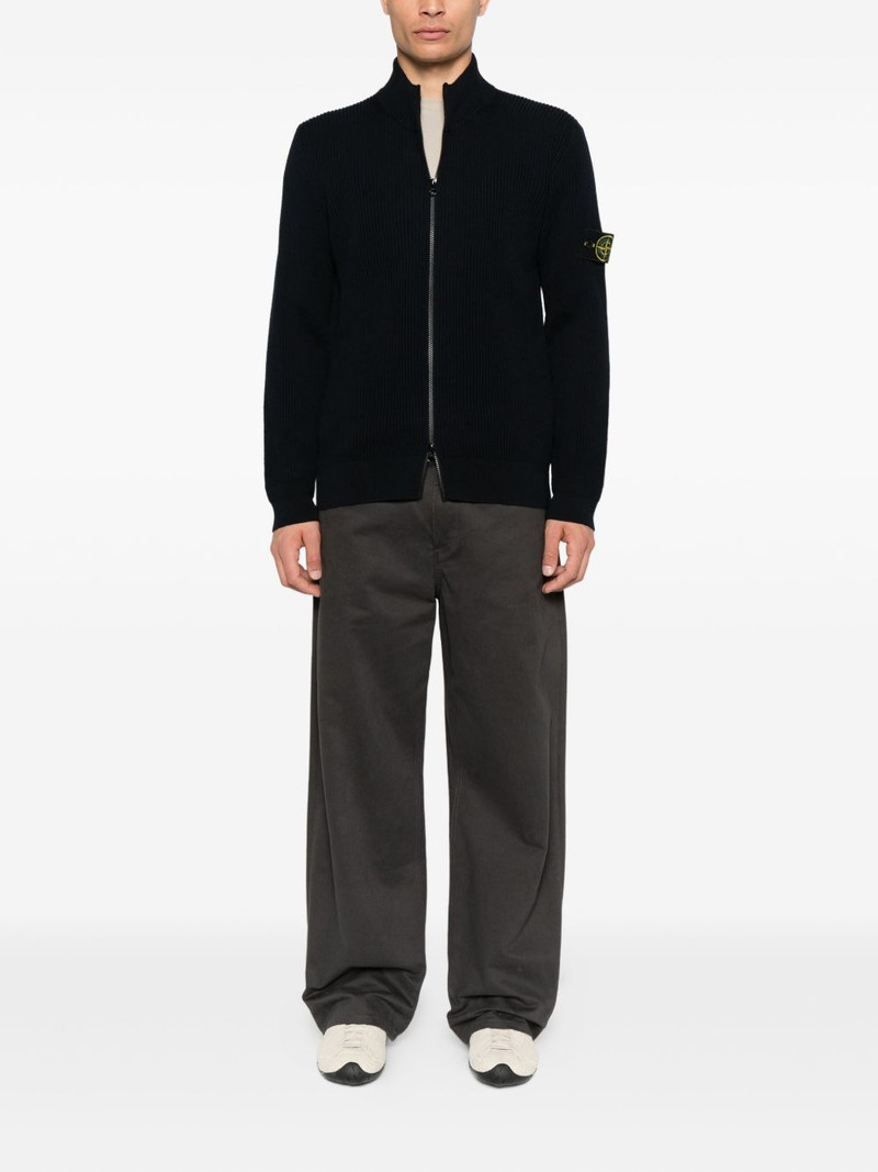 Stone Island 5100006 ribbed zip-up cardigan outlook