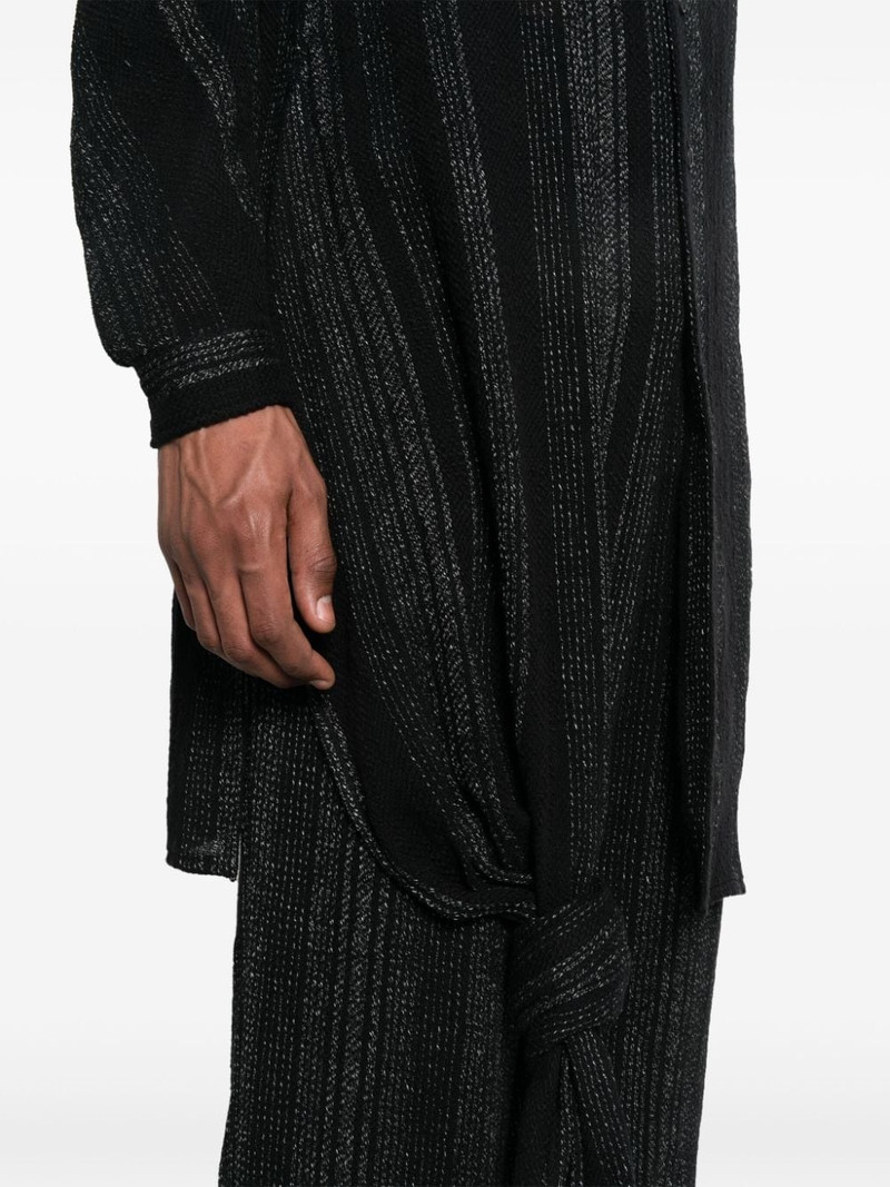 stiped knot-detail shirt 5