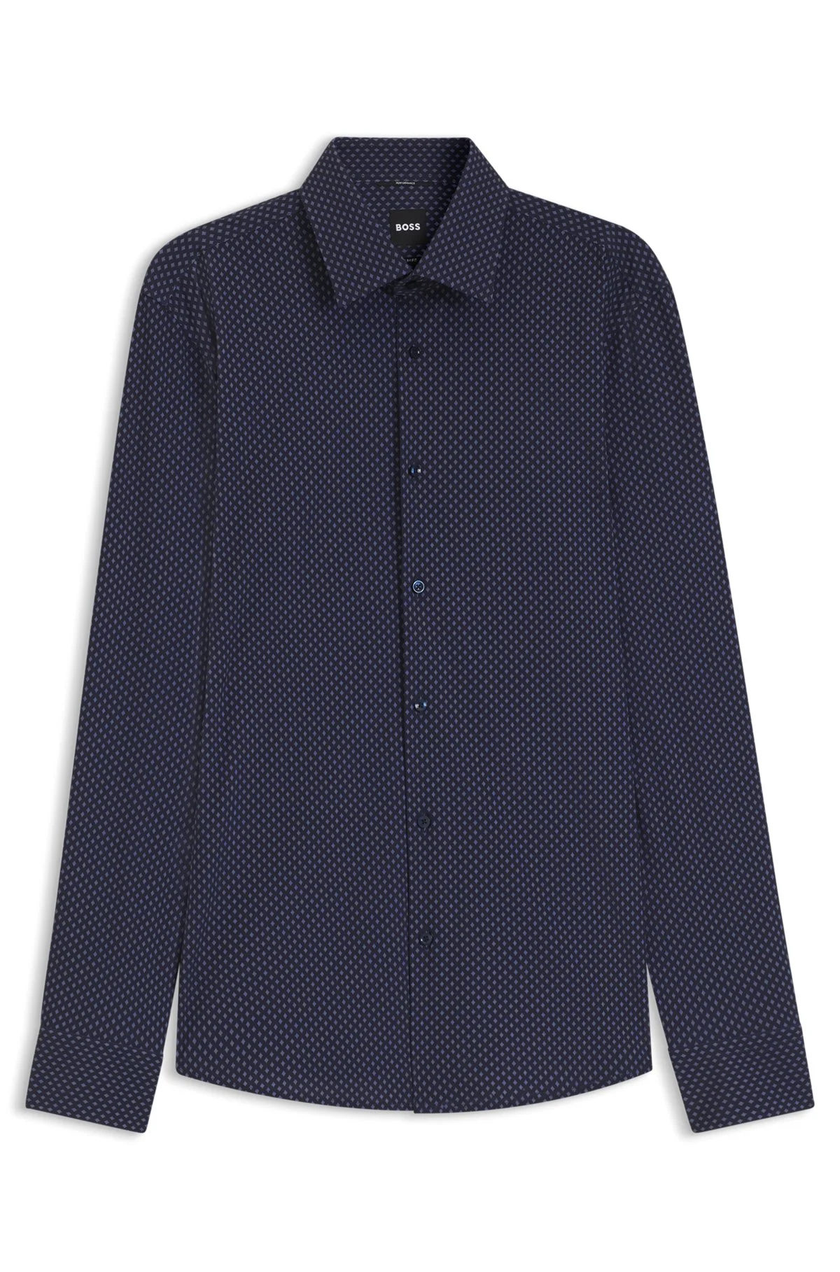SLIM-FIT SHIRT IN PRINTED PERFORMANCE STRETCH FABRIC - 1