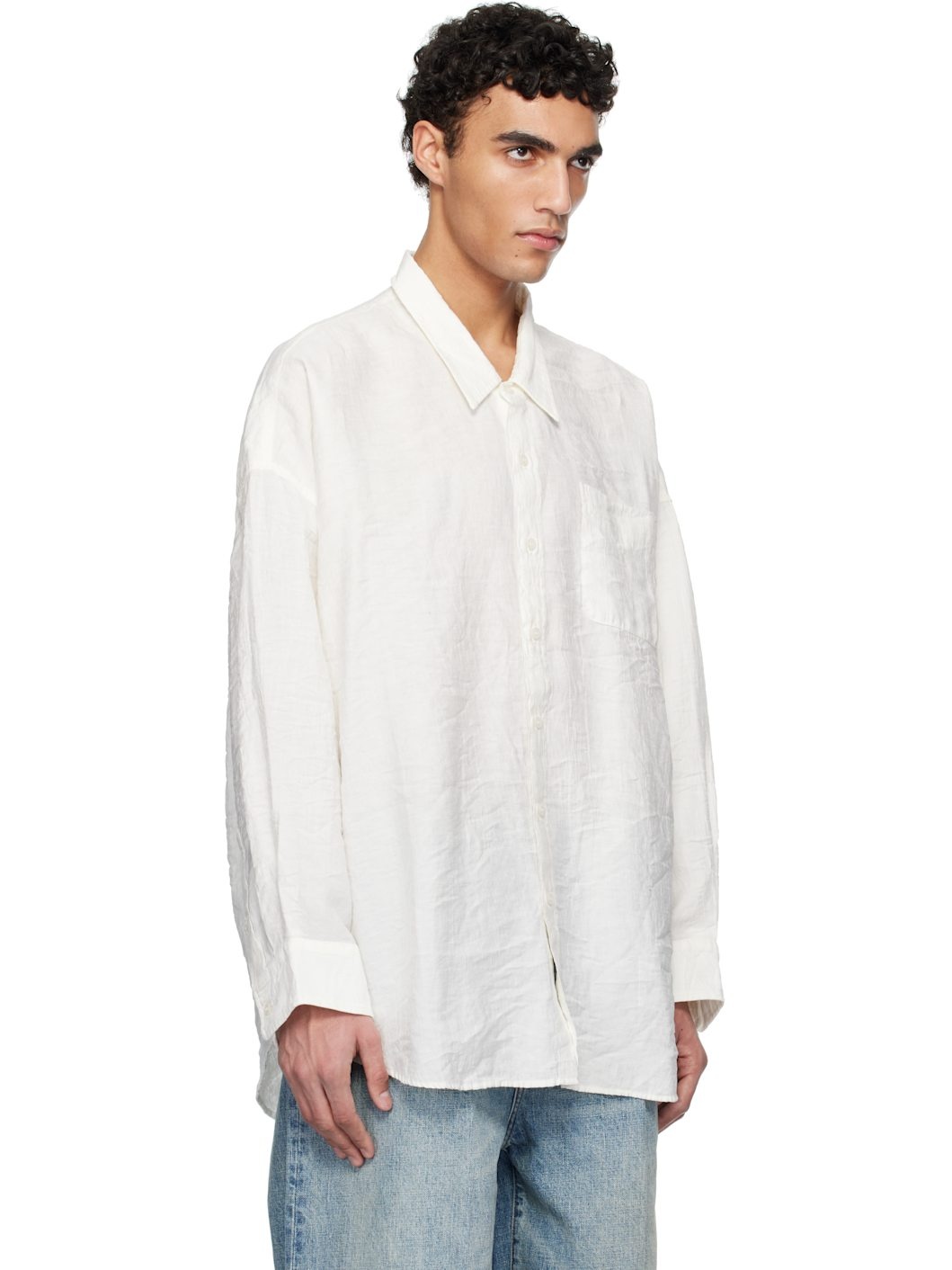 White Drop Neck Shirt - 2