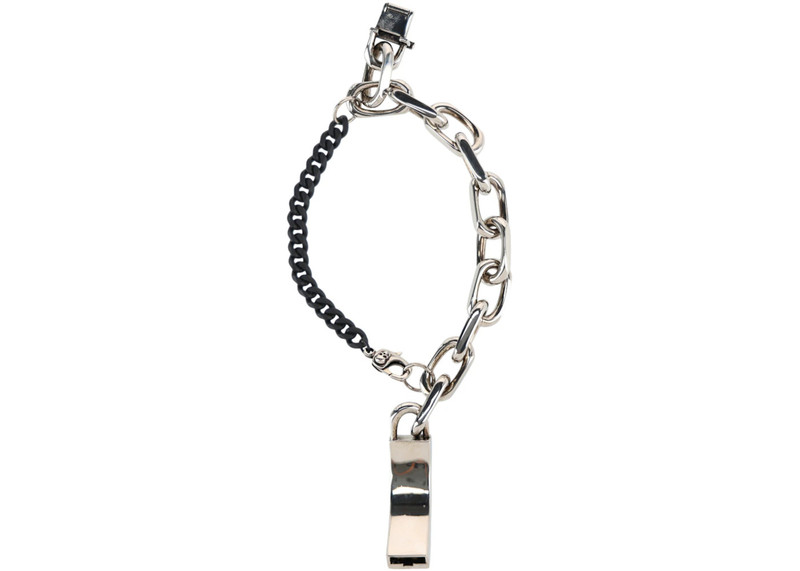 Alexander McQueen Alexander McQueen Graffiti Bracelet Silver/Black outlook