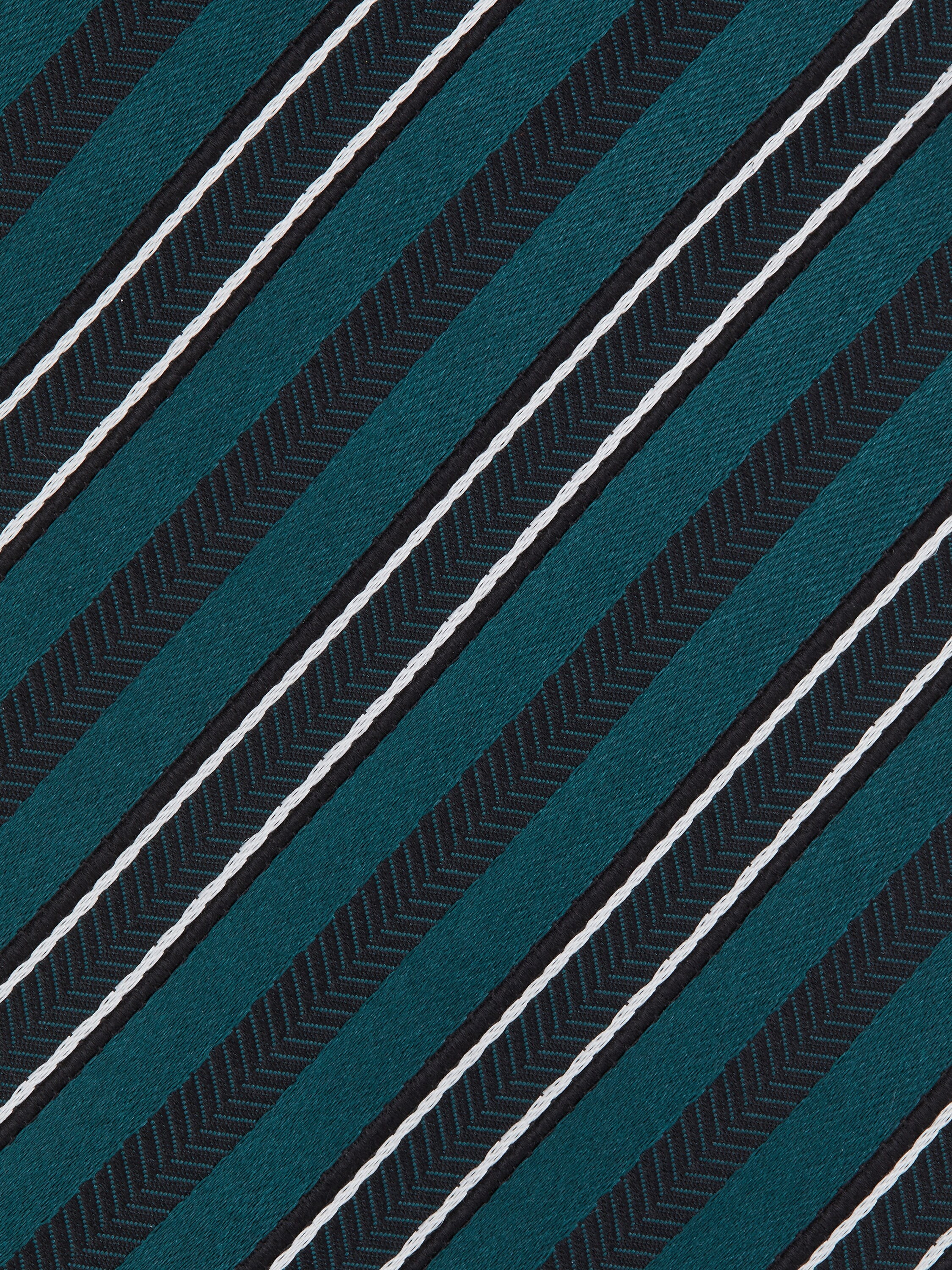 TEAL BLUE SILK AND COTTON TIE - 2