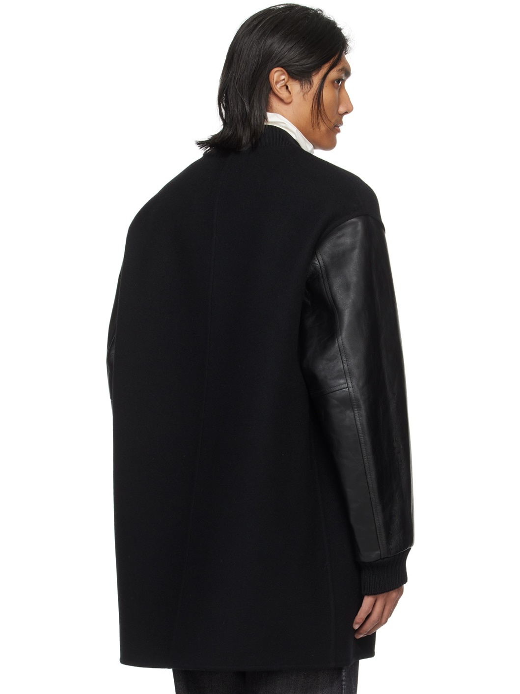 Black Paneled Coat - 3