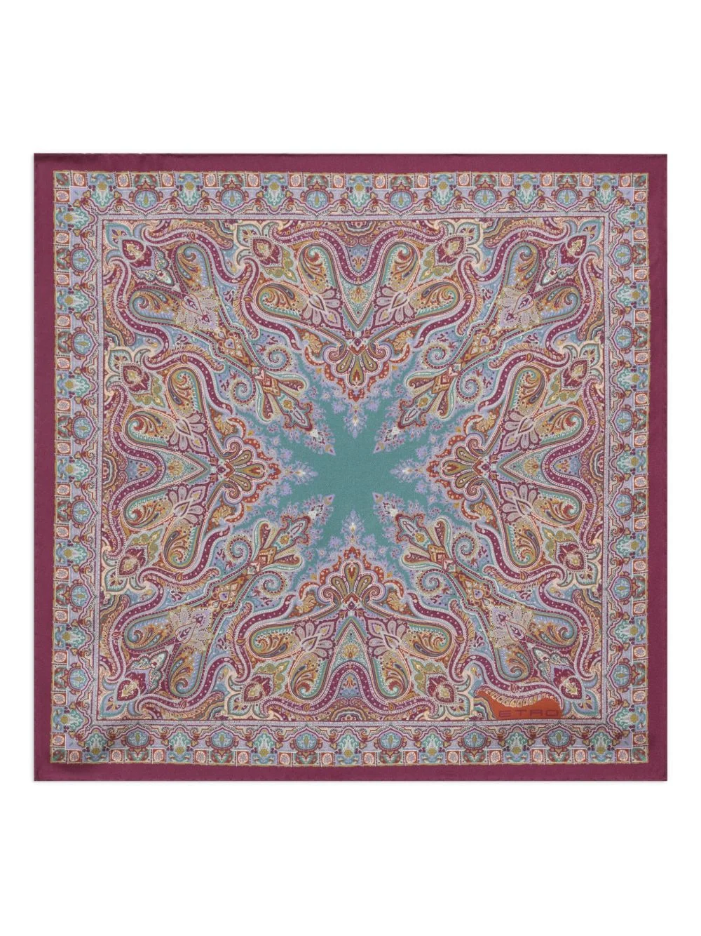 floral paisley silk pocket square - 1