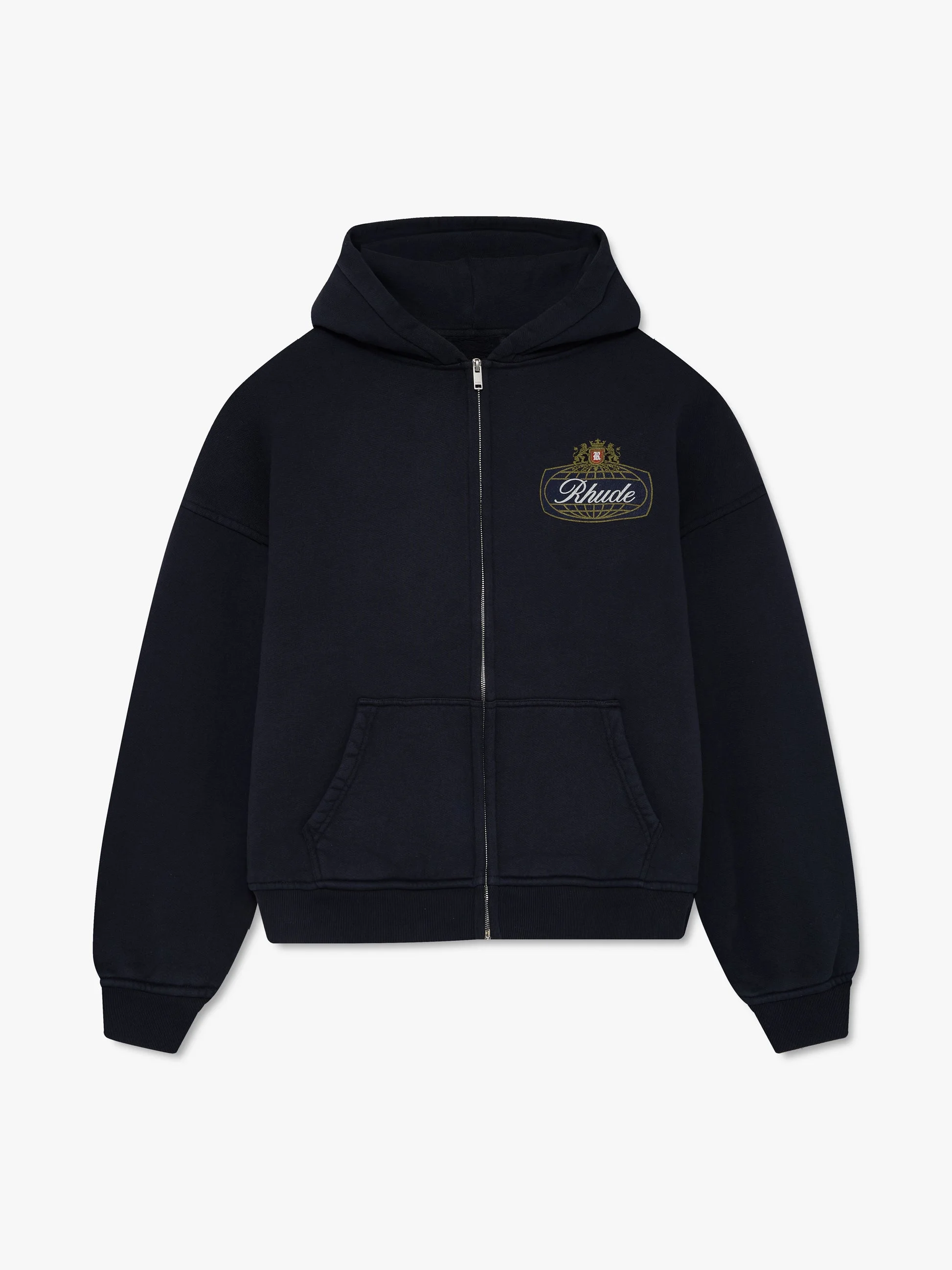 RHUDE SAFARI CREST ZIP-UP HOODIE - 1