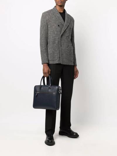 Salvatore Ferragamo debossed-logo leather briefcase outlook