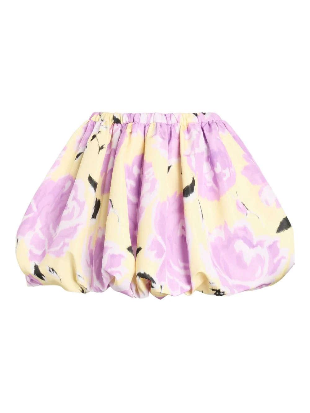 elasticated-waist floral-print mini skirt - 1