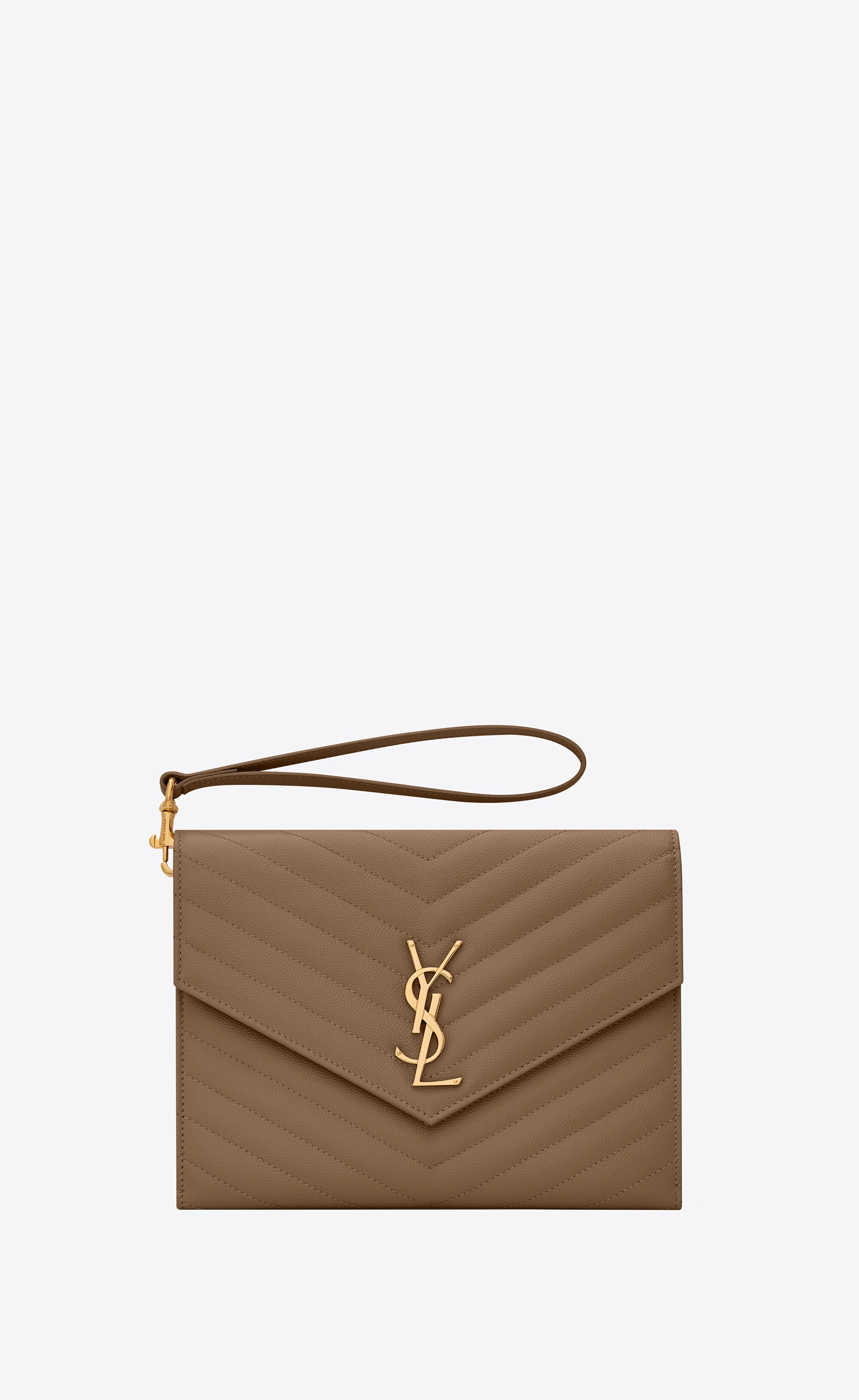 cassandre saint laurent matelassé flap pouch in grain de poudre embossed leather - 1