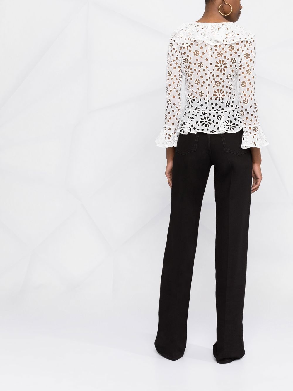 embroidered-design long-sleeve blouse - 6