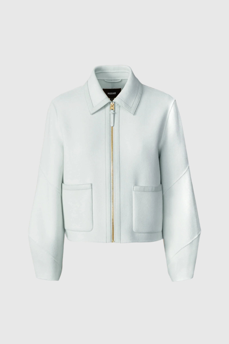 SOLANA Double-Face Wool balloon sleeved short jacket 1