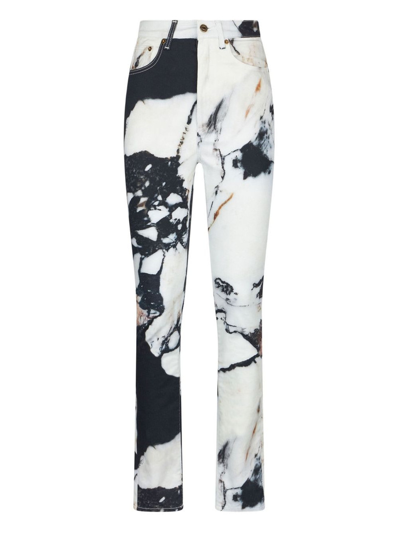 marble-print skinny trousers 1