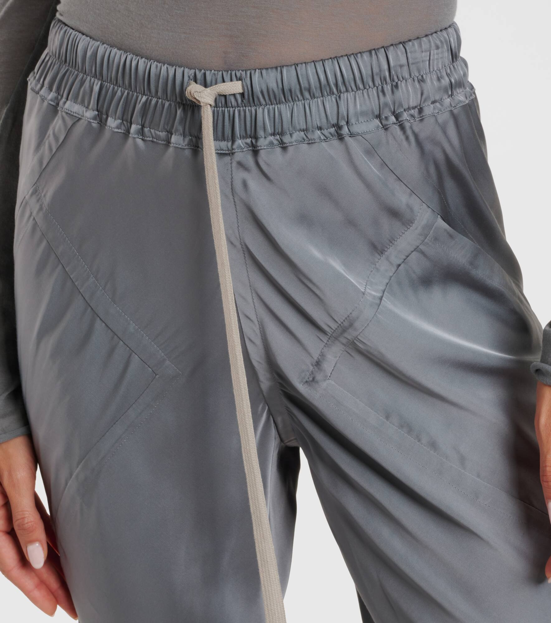 Oversized charmeuse wide-leg pants - 4