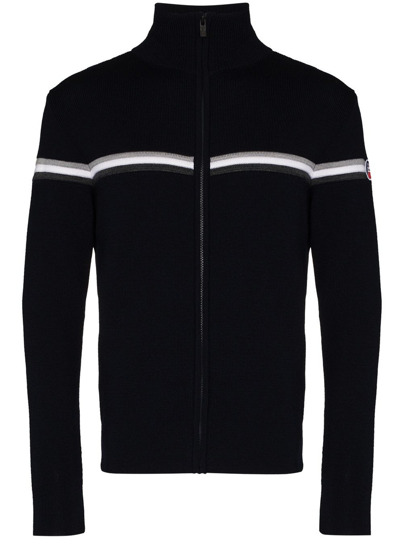stripe detail zip-up jumper 1