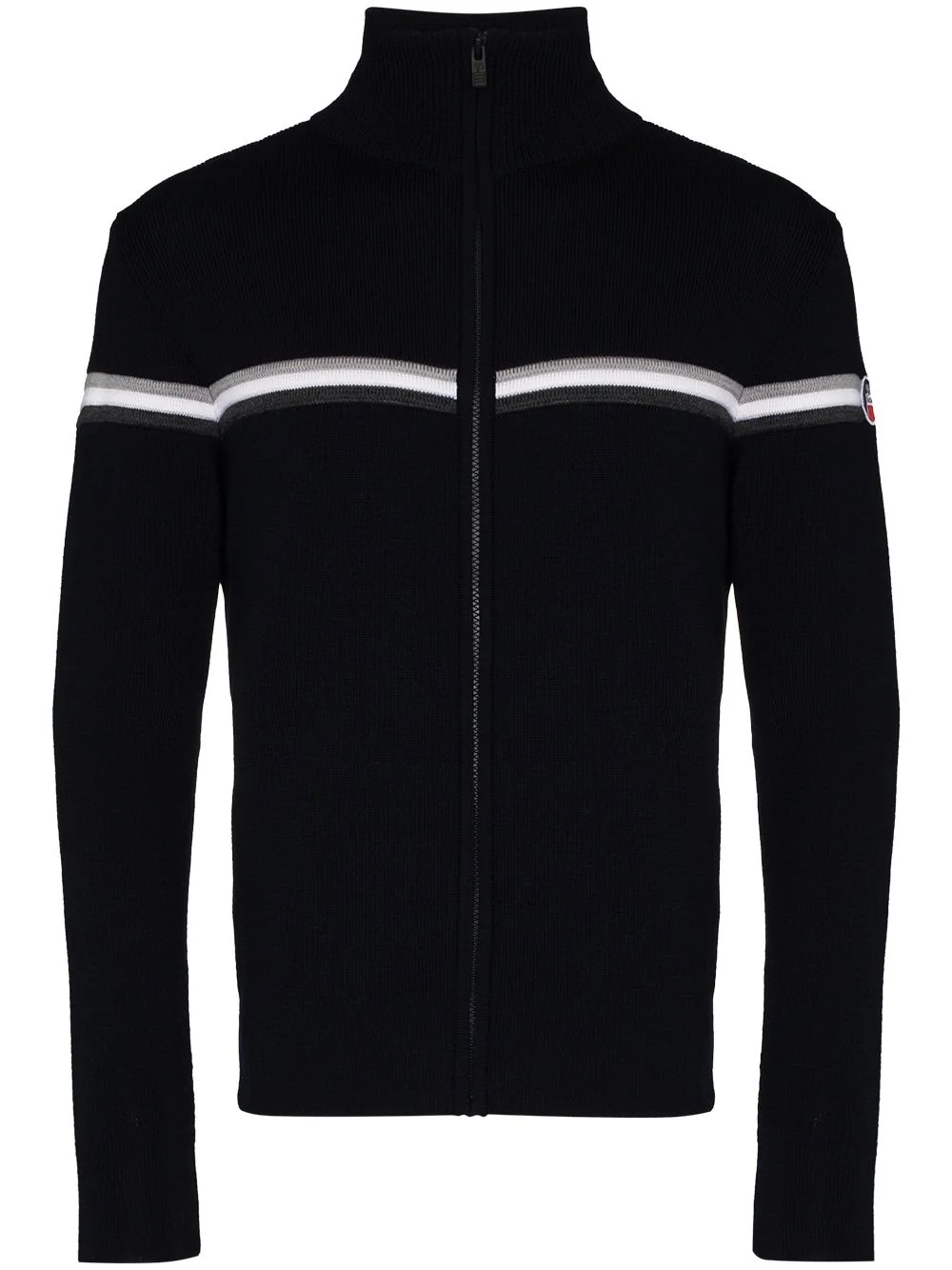 stripe detail zip-up jumper - 1