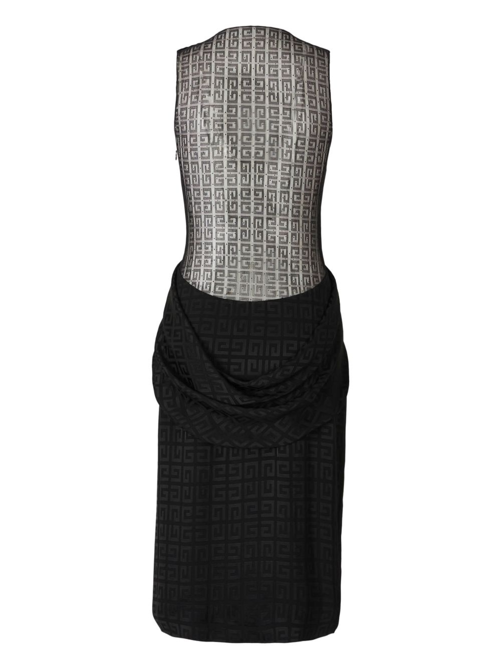 draped jacquard dress - 2