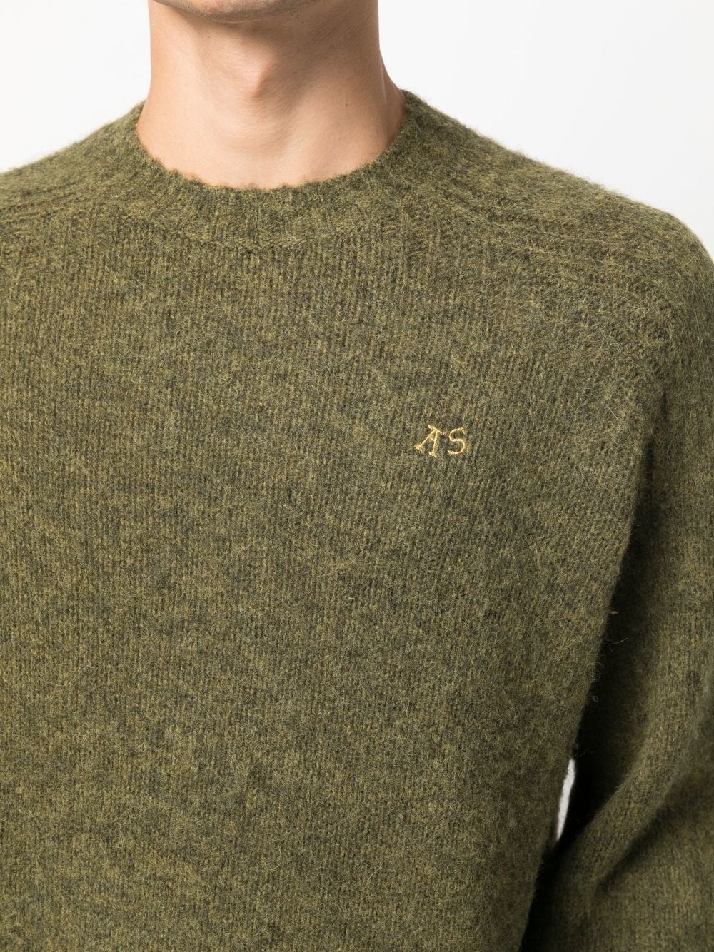 logo-embroidered wool jumper - 5