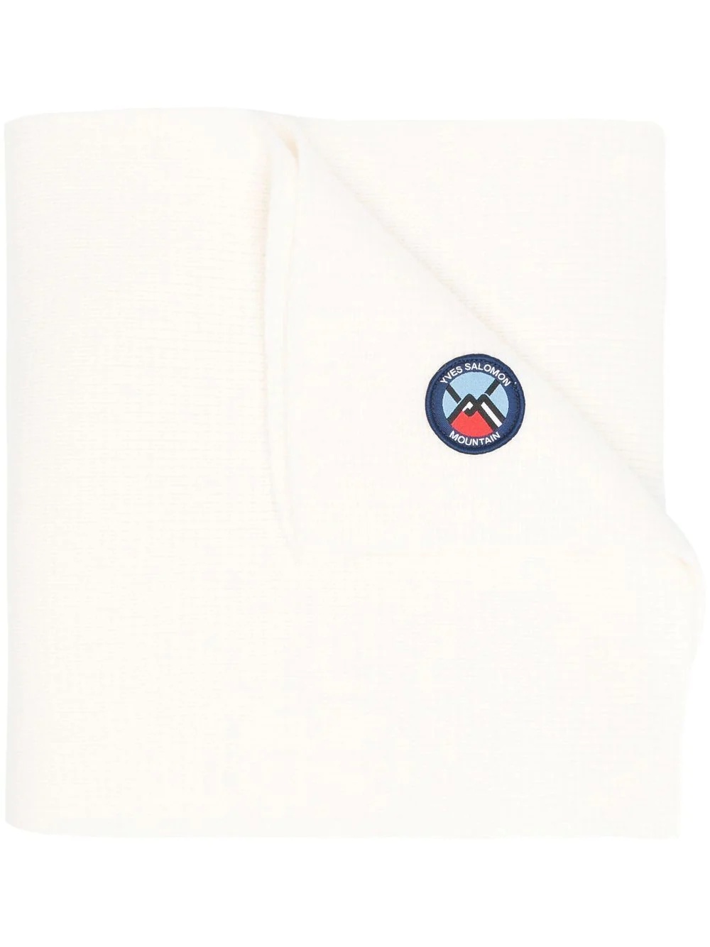 knitted logo-patch scarf - 1