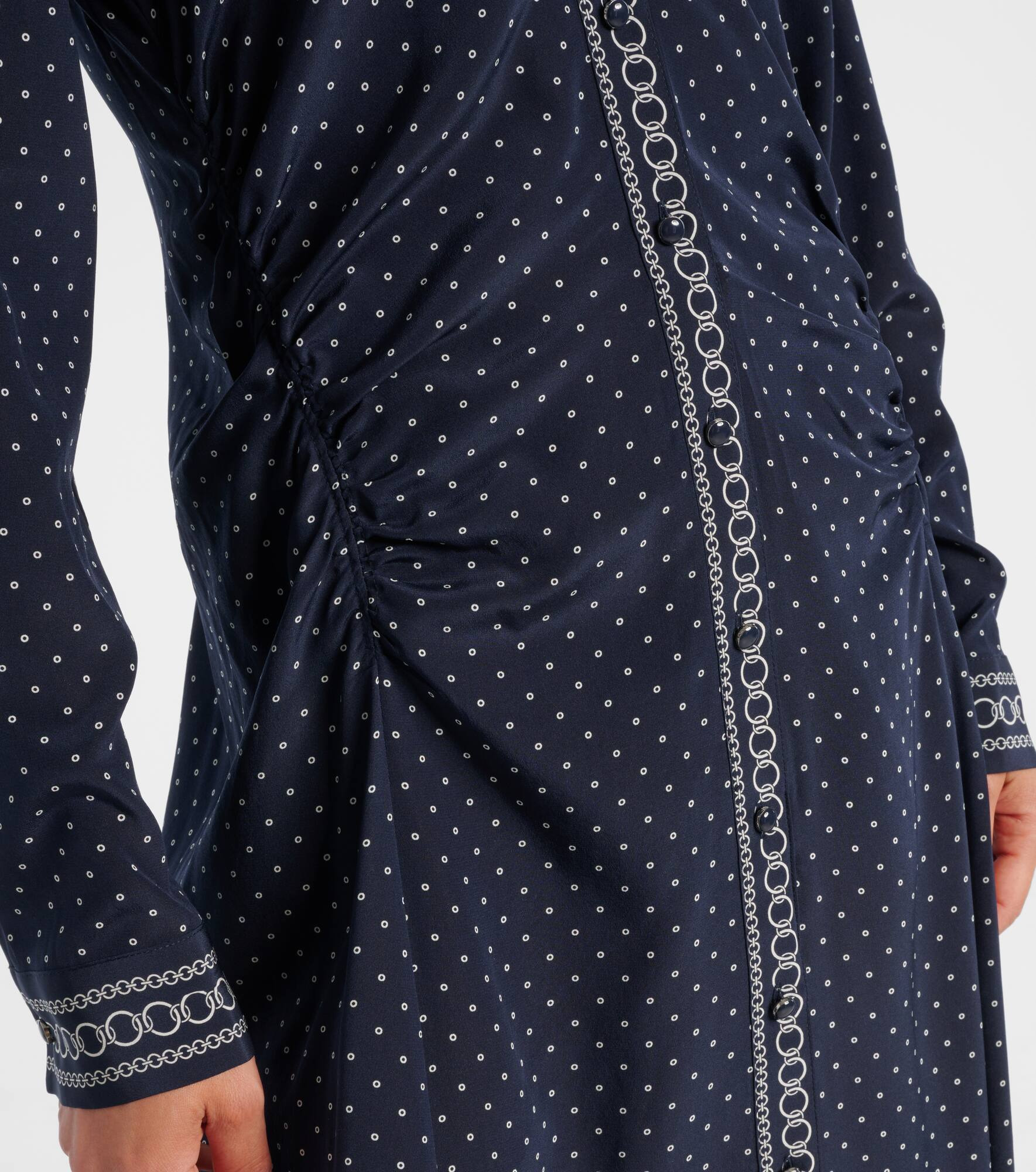 Lex polka-dot silk-blend shirt dress - 5
