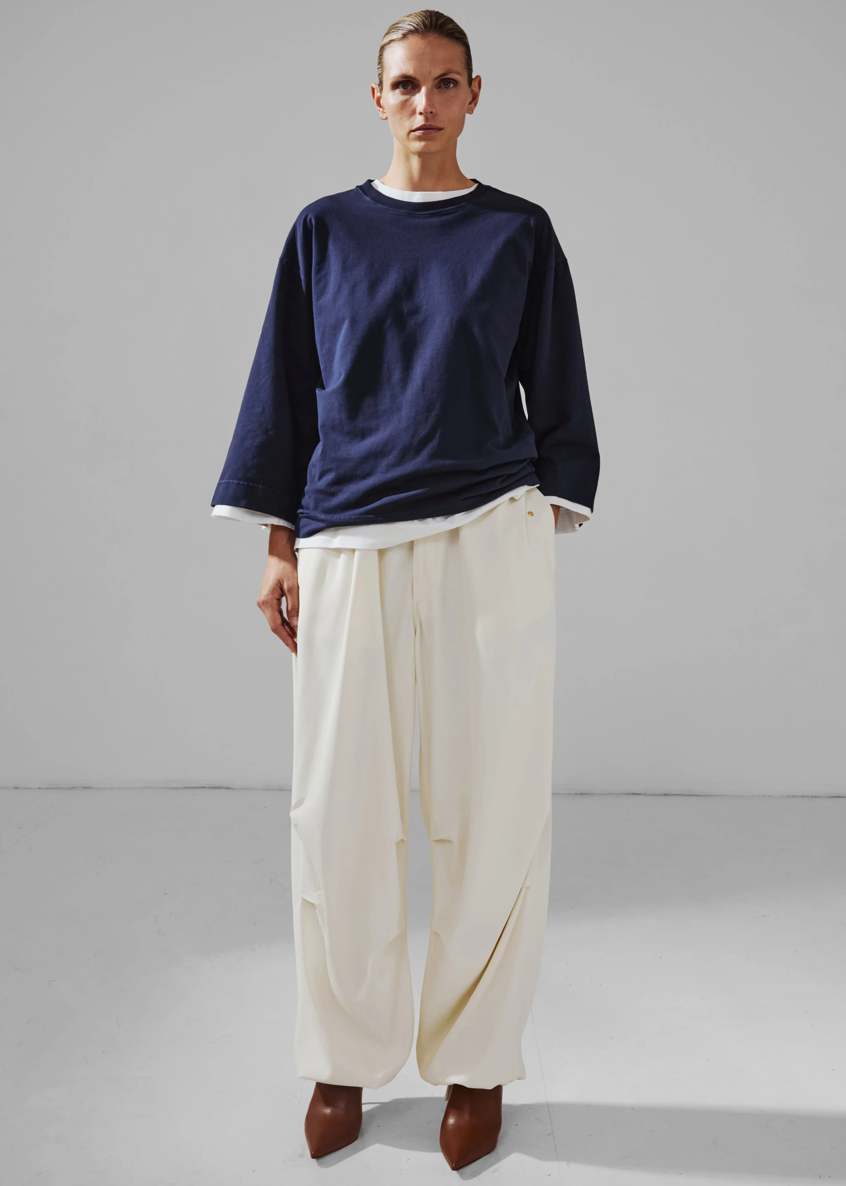 Darkpark New Blair Viscose Twill Relaxed Fit Pants - Off-White - 1