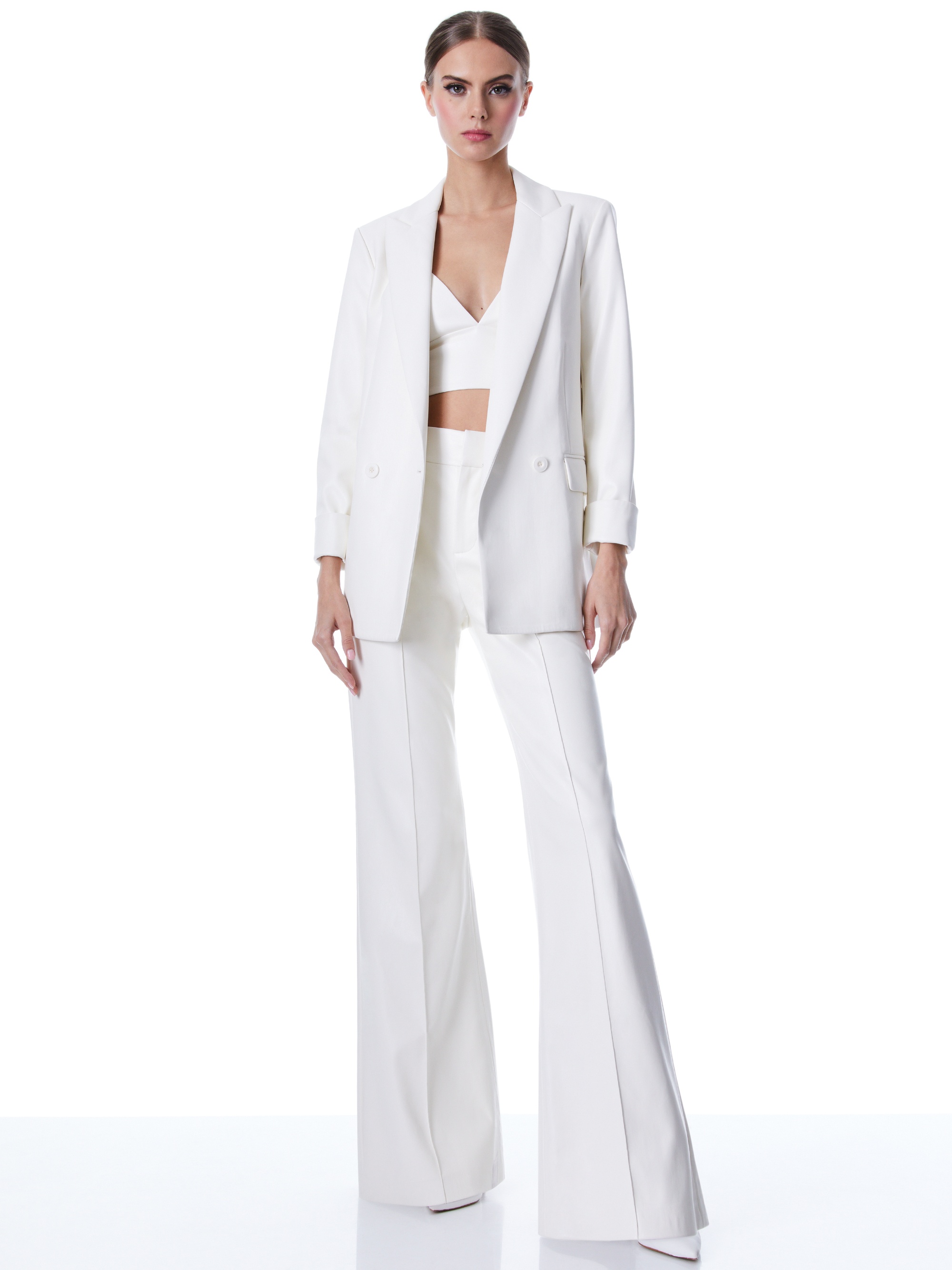 JUSTIN VEGAN LEATHER DOUBLE BREASTED BLAZER - 4
