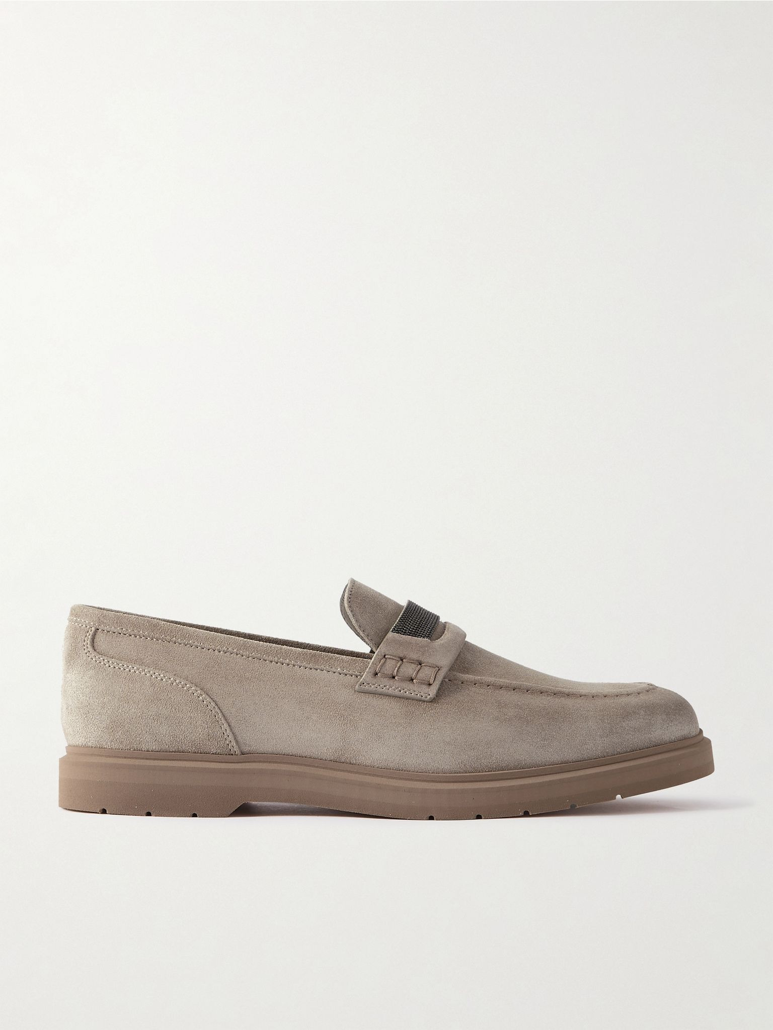 Embellished suede loafers Gray - 1