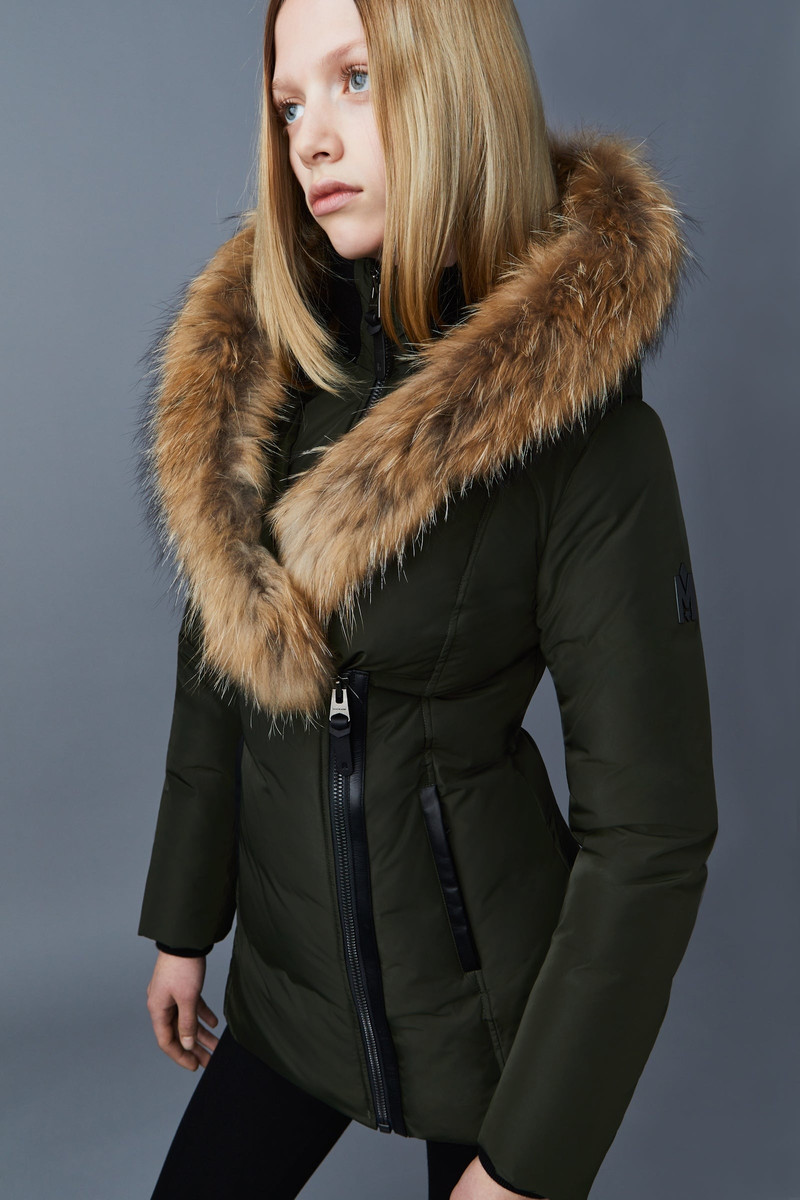ADALI down coat with natural fur Signature Mackage Collar 5
