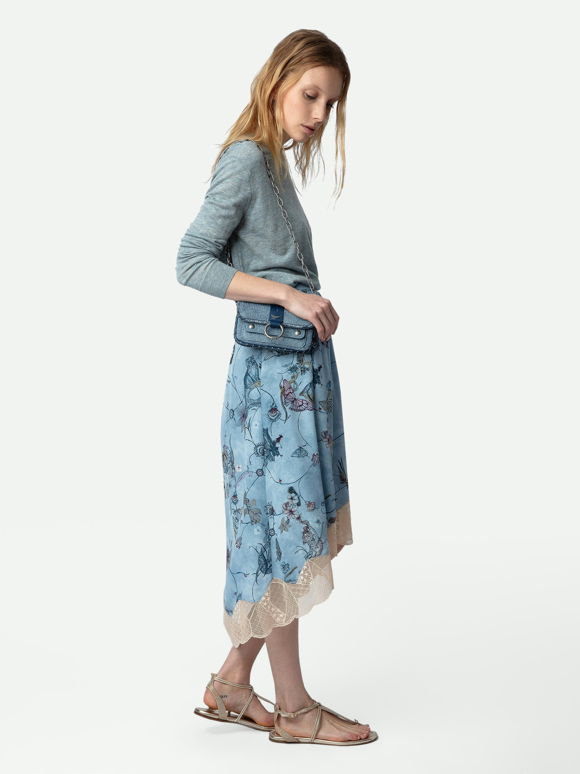 Joslin Diamanté Silk Skirt - 7