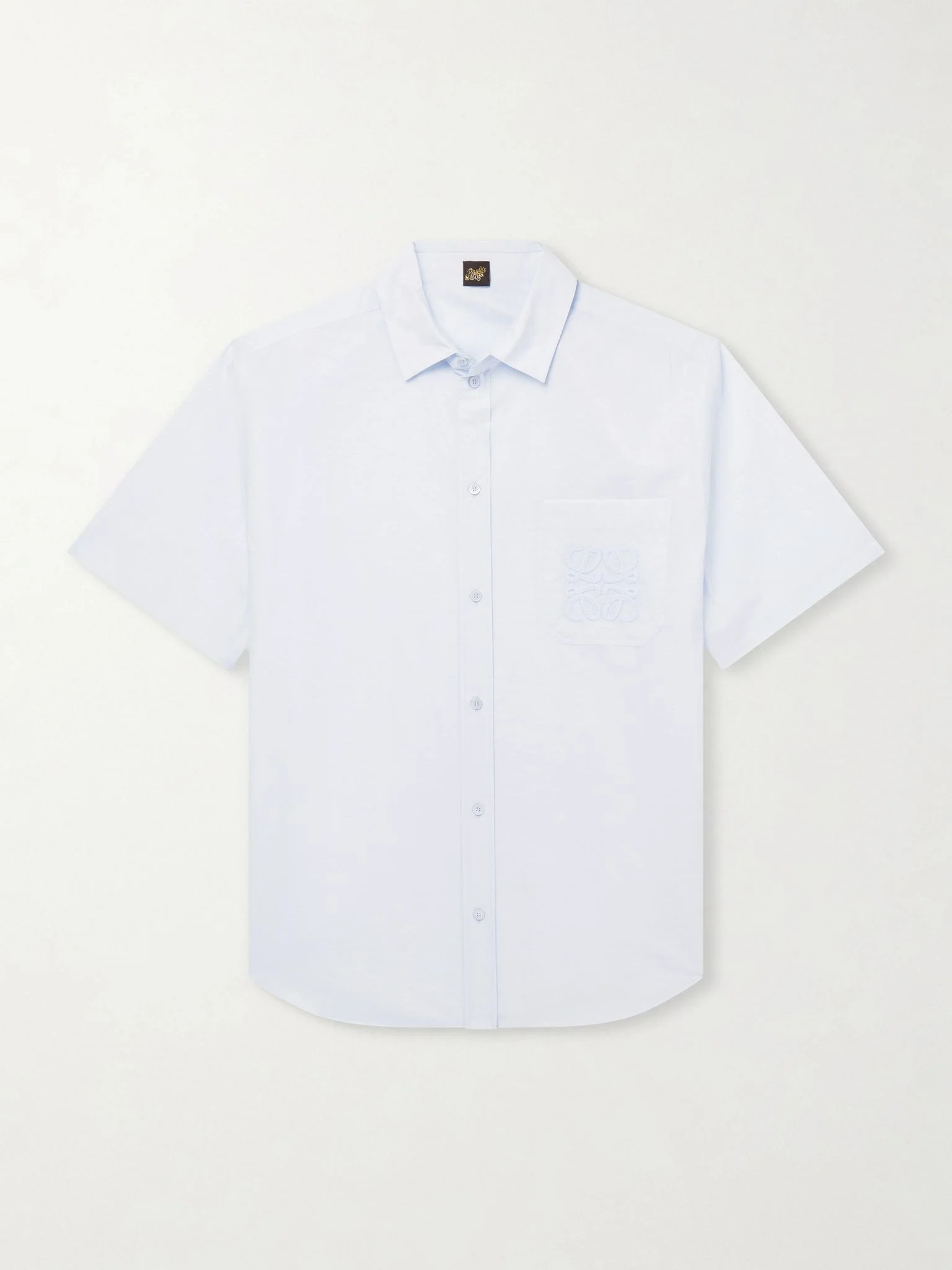 + Paula's Ibiza Logo-Embroidered Cotton-Blend Shirt Blue - 1